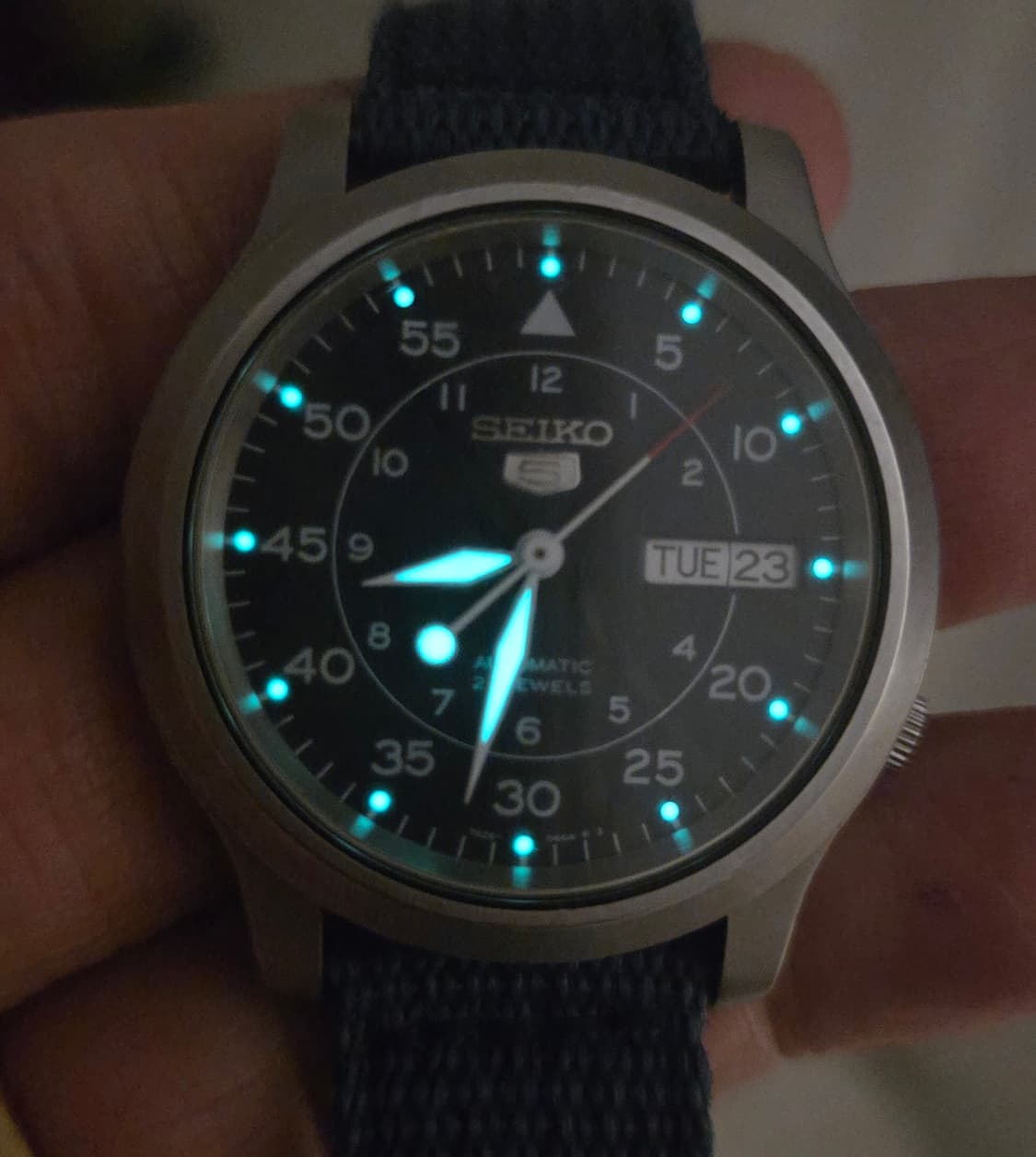 세이코 5 오토메틱 SNK897k2
 BLUE 스켈레톤 시계 상품이미지7