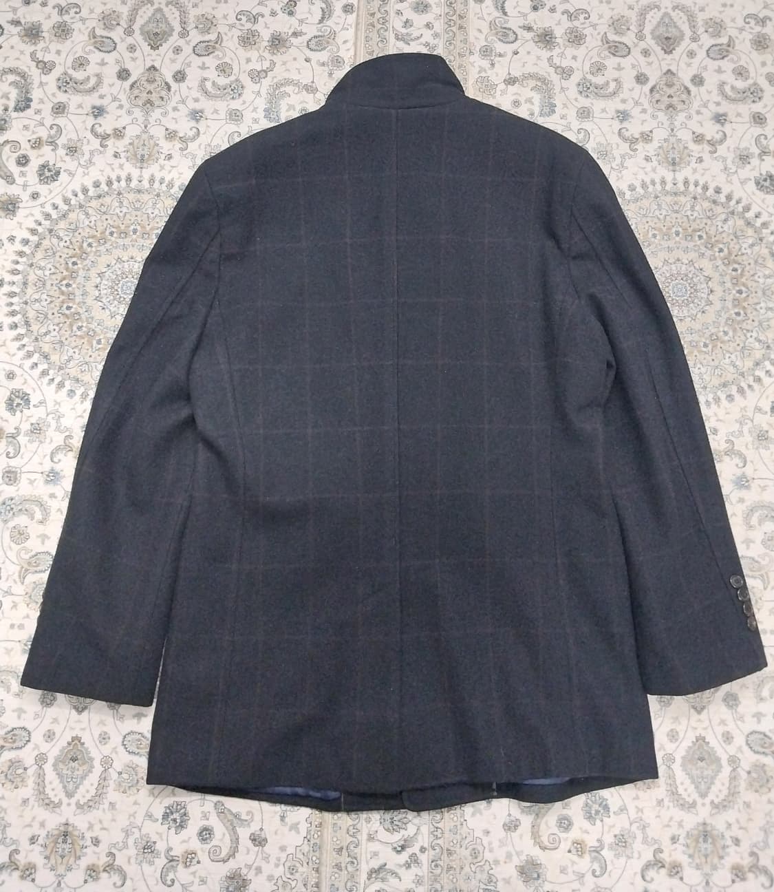 TNGT 토끼털 배색 체크 하프 코트 95 상품이미지3