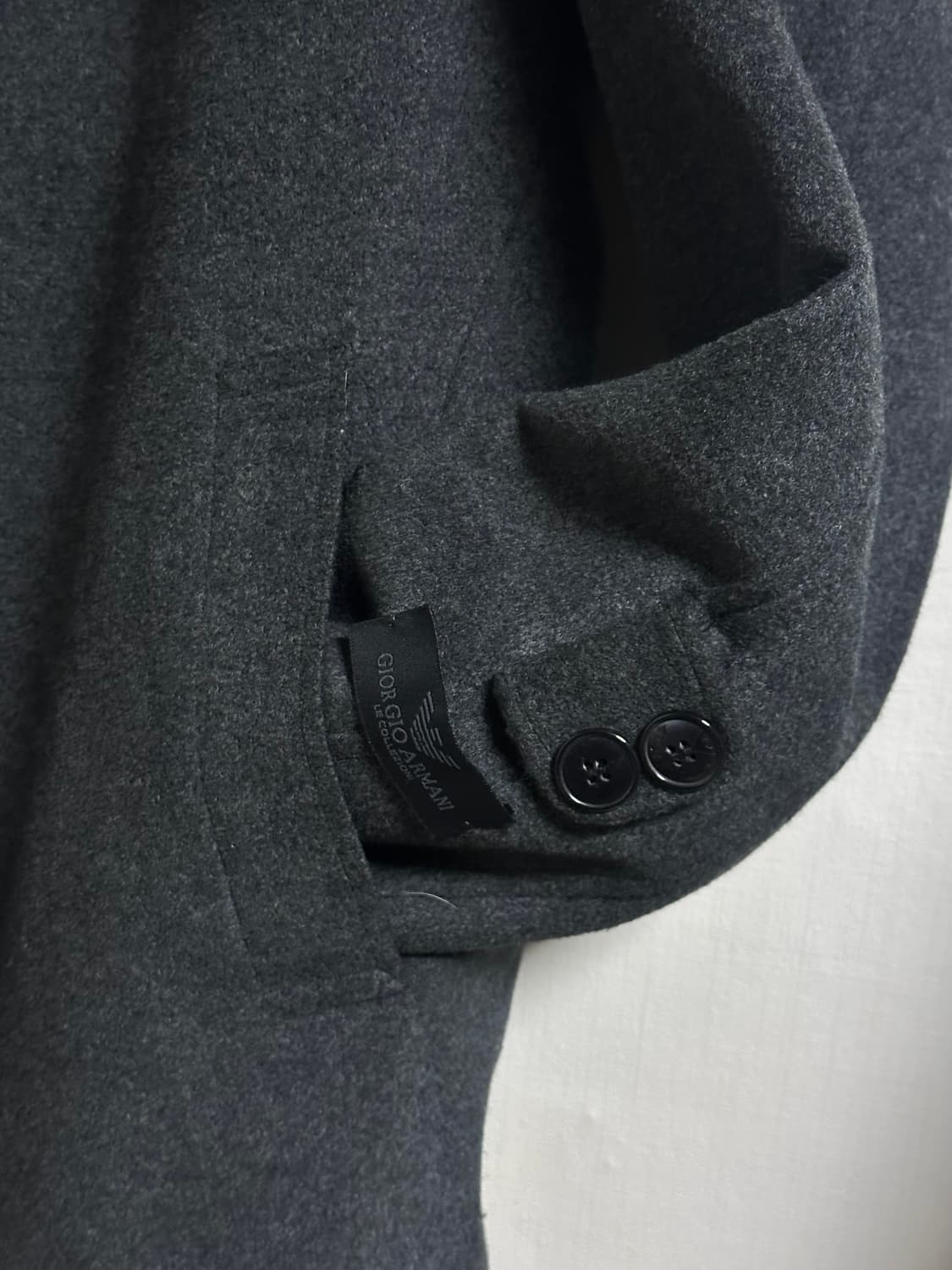 조르지오 아르마니 캐시미어 100% 싱글 코트 르 꼴레지오니 48/차콜  상품이미지7