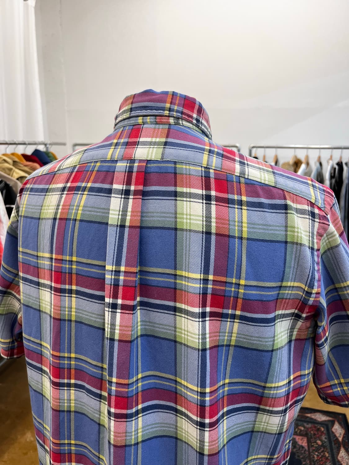 90s 폴로 랄프 로렌 클래식핏 체크 반팔 셔츠 멀티 상품이미지5