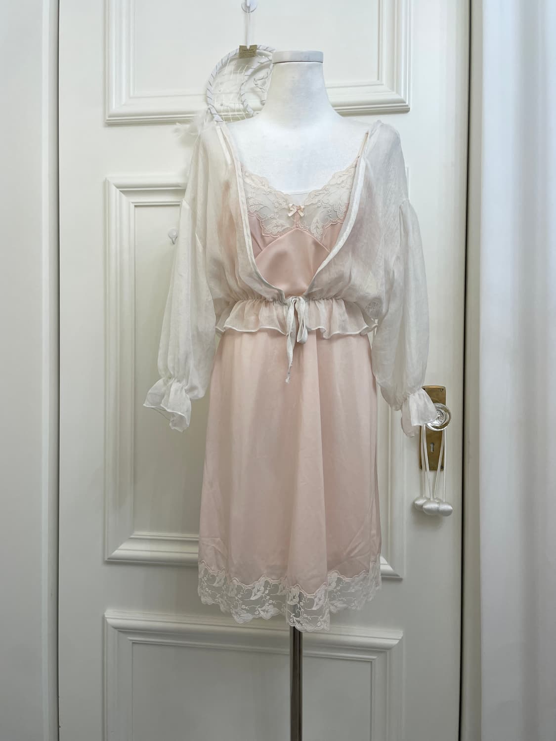 white&coral lovely slip set 상품이미지1