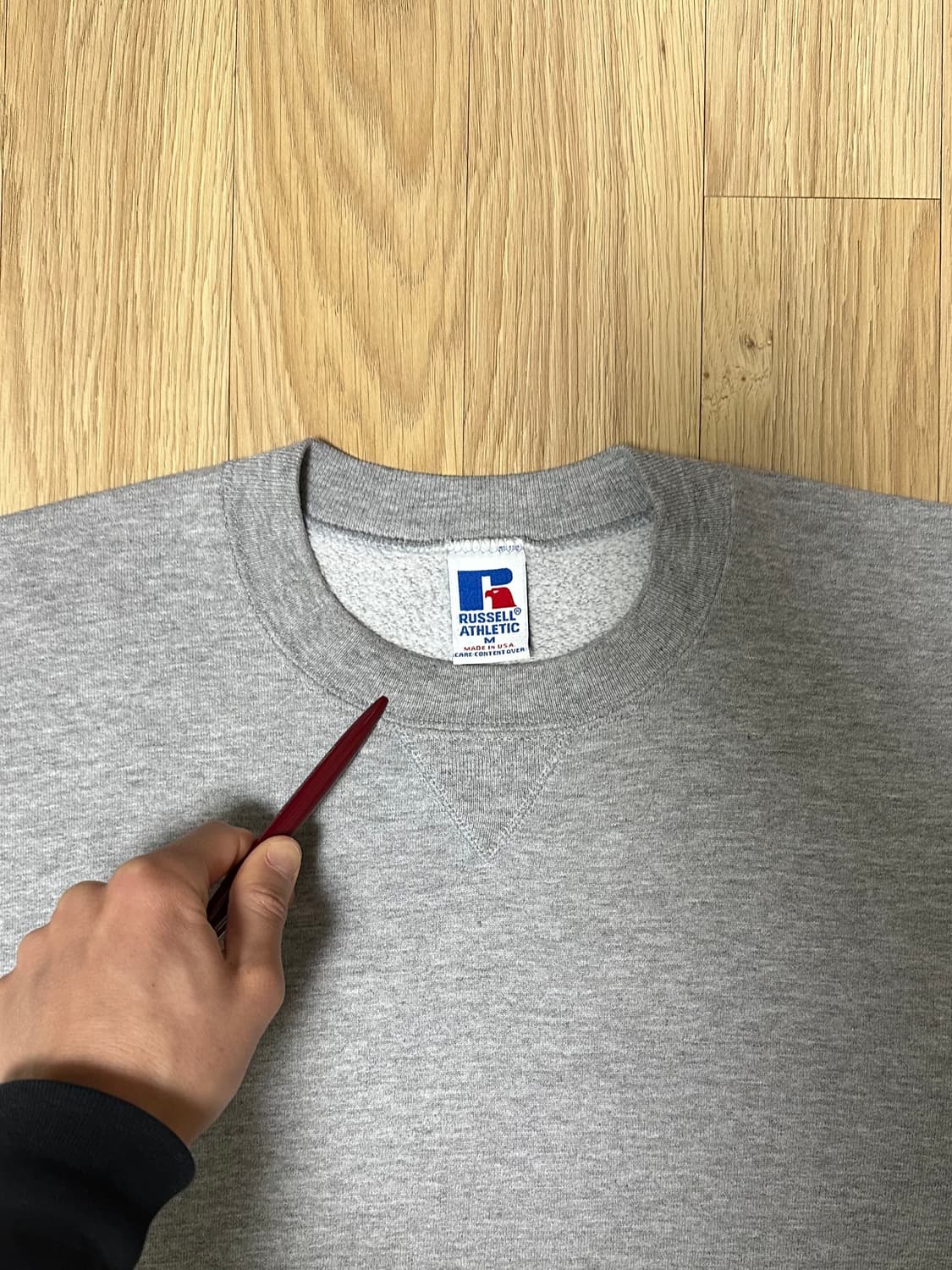 90s 빈티지 러셀 스웻셔츠 그레이 M USA 상품이미지8