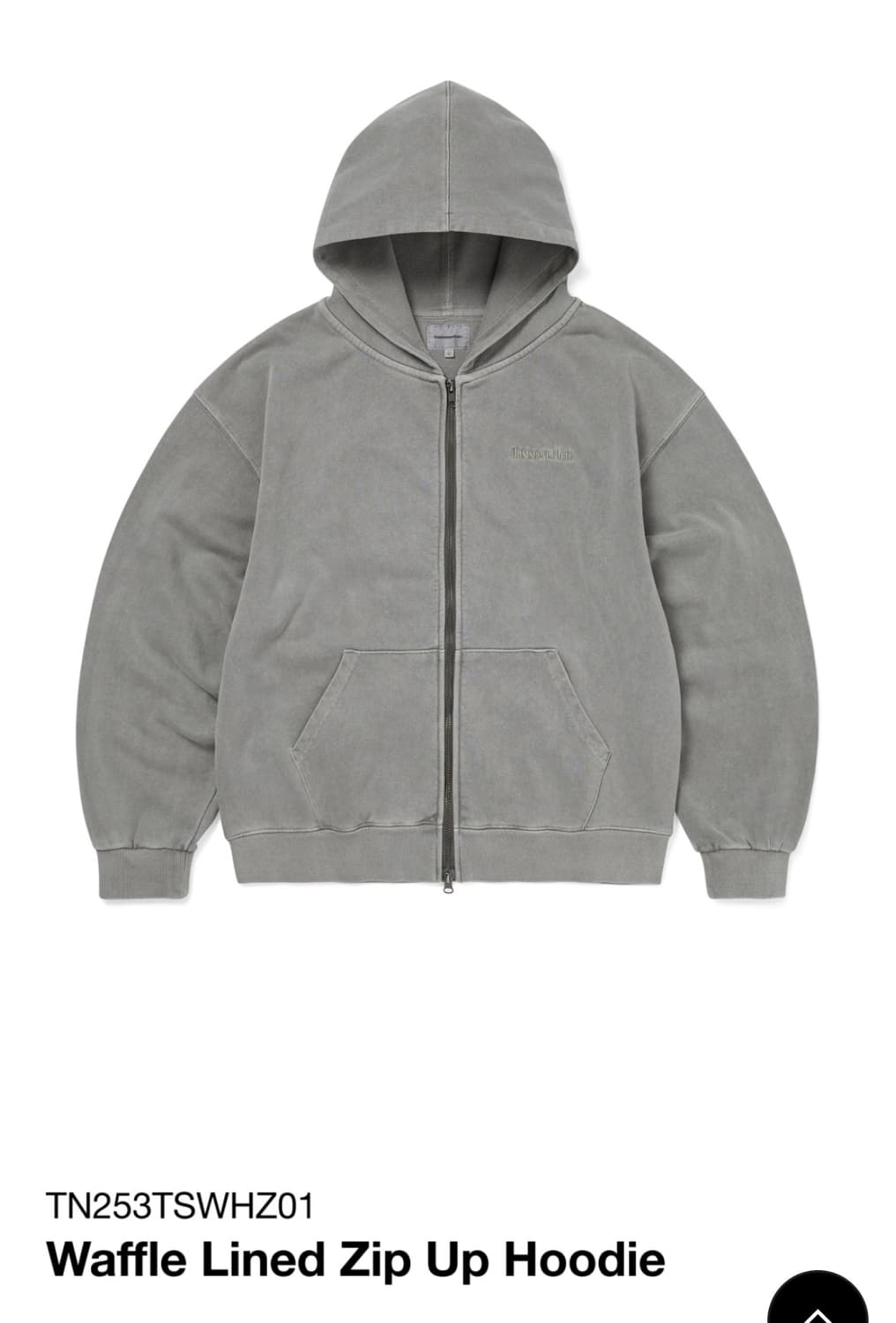 디스이즈네버댓 와플라인 후드집업 다크그레이(S) 상품이미지1