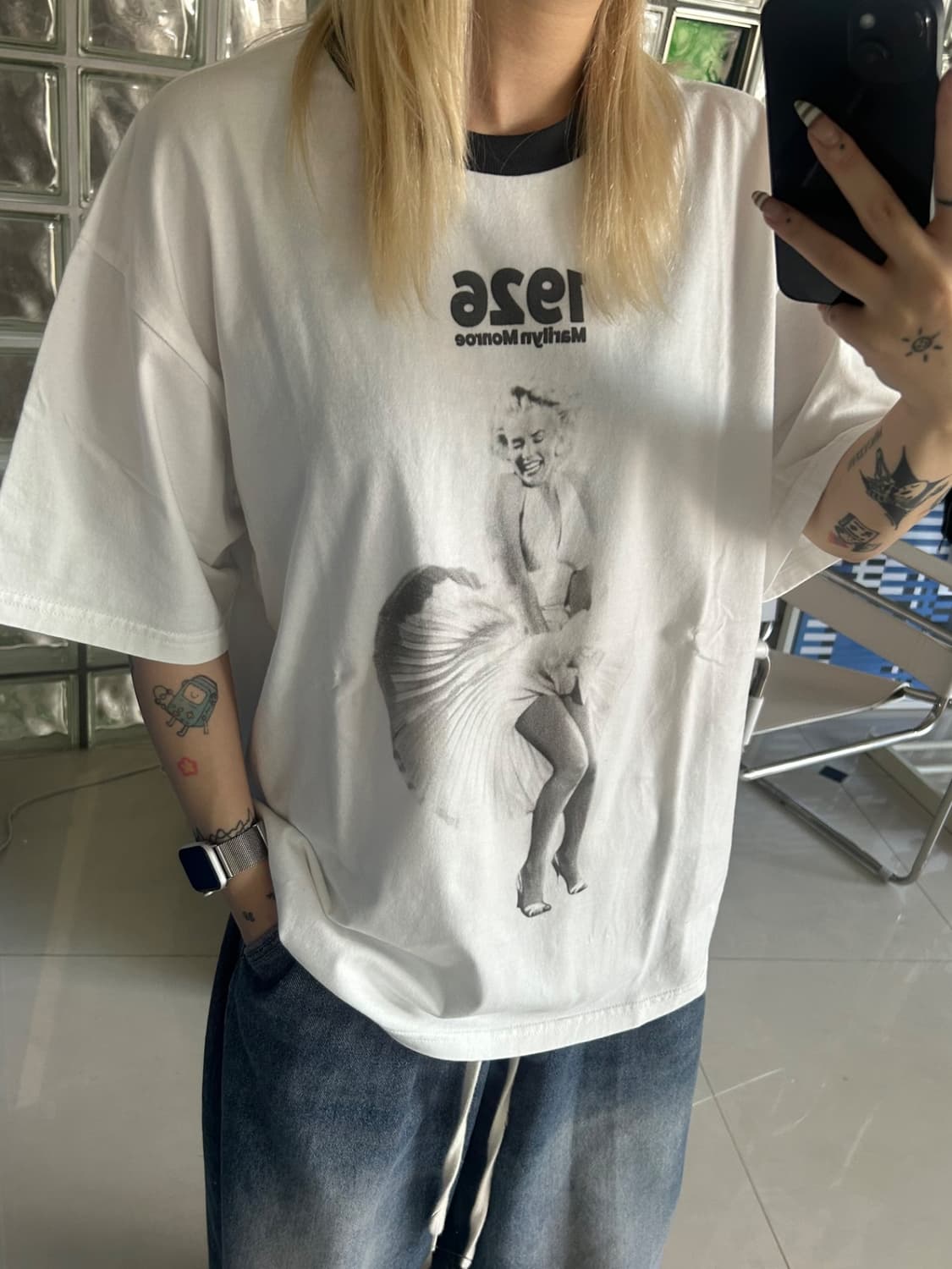 Marilyn Monroe Ringer T-shirt 마릴린 먼로 티셔츠 상품이미지1