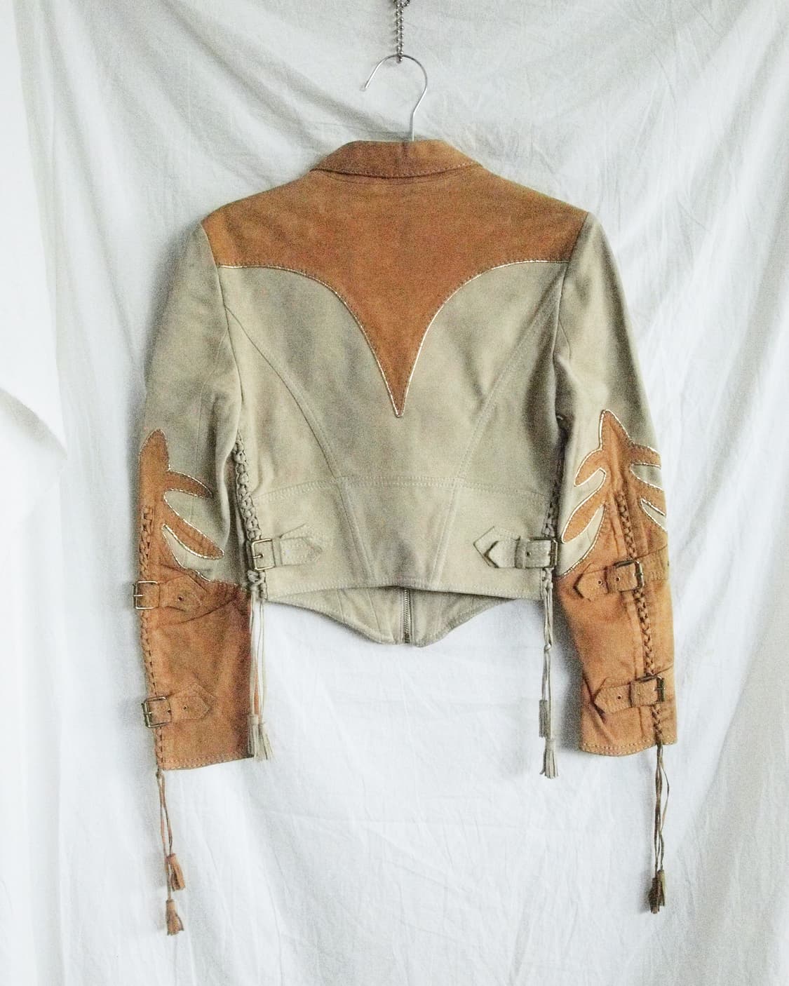 rare* 90s 로베르토 카발리 웨스턴 레더 패치워크 크롭 자켓 상품이미지7