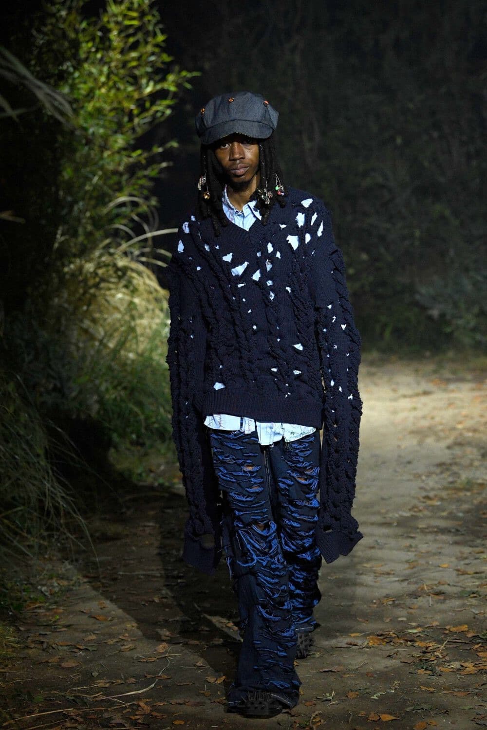 마르니 22fw 아이코닉 디스트레스드 플레어 데님 팬츠 진 30 상품이미지1