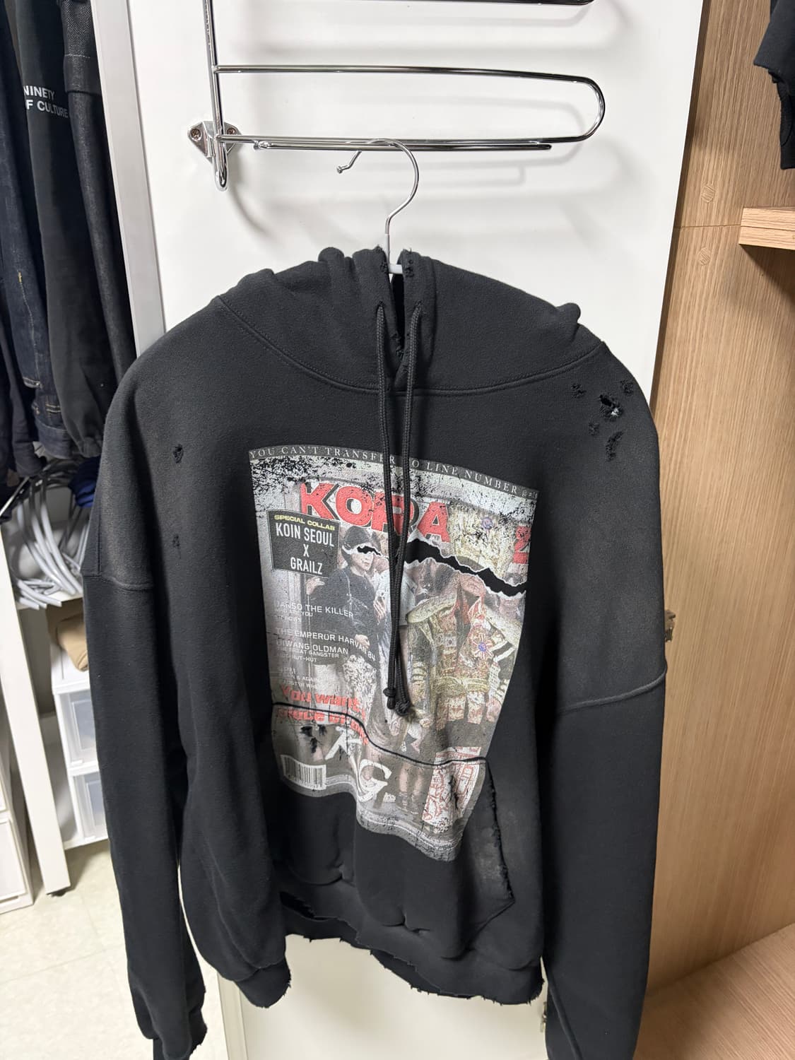 코인서울x그레일즈 후드티 블랙 상품이미지3