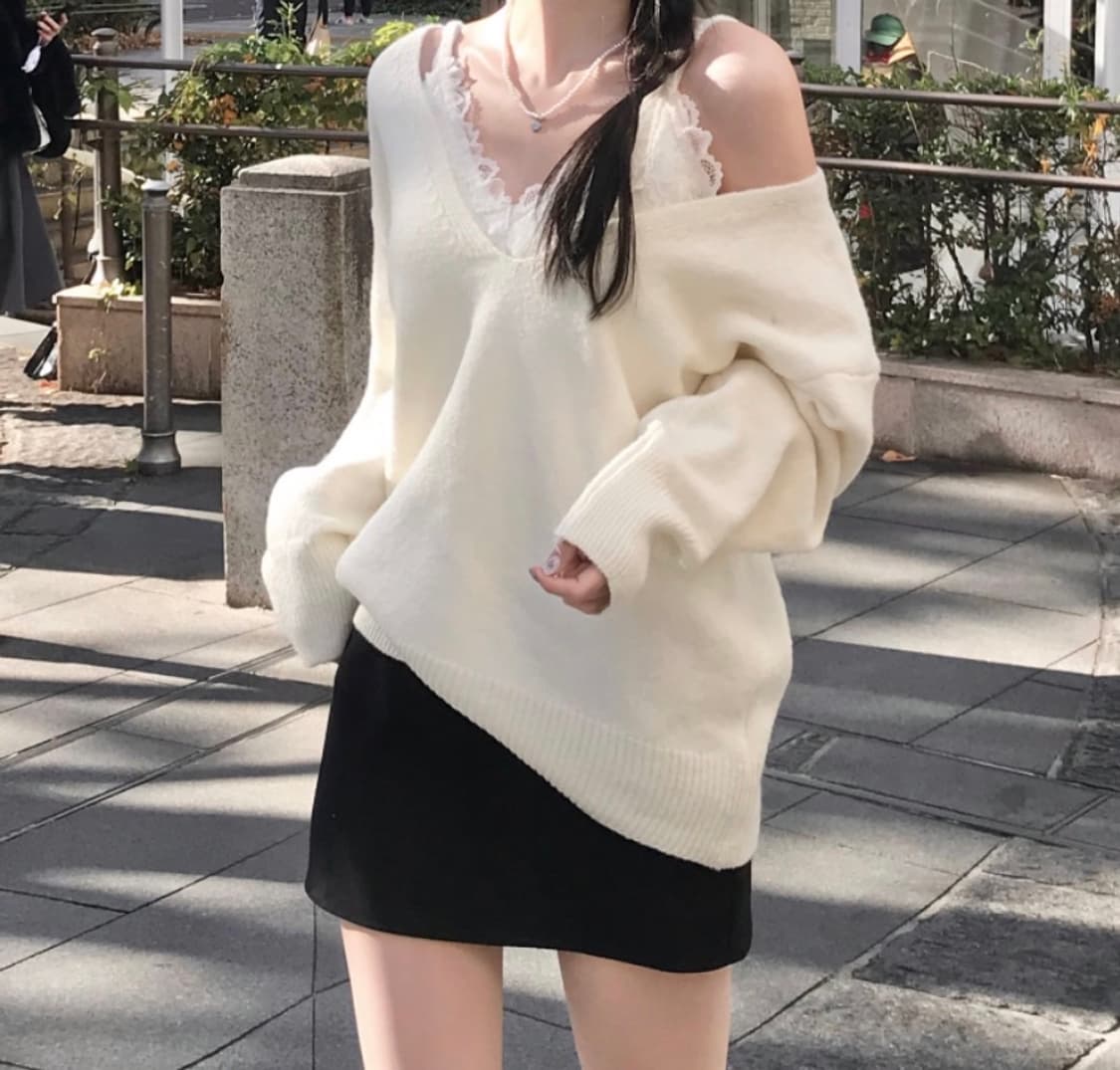 클라우드이모션 페인 오브 레이스 나시+니트 세트 상품이미지2