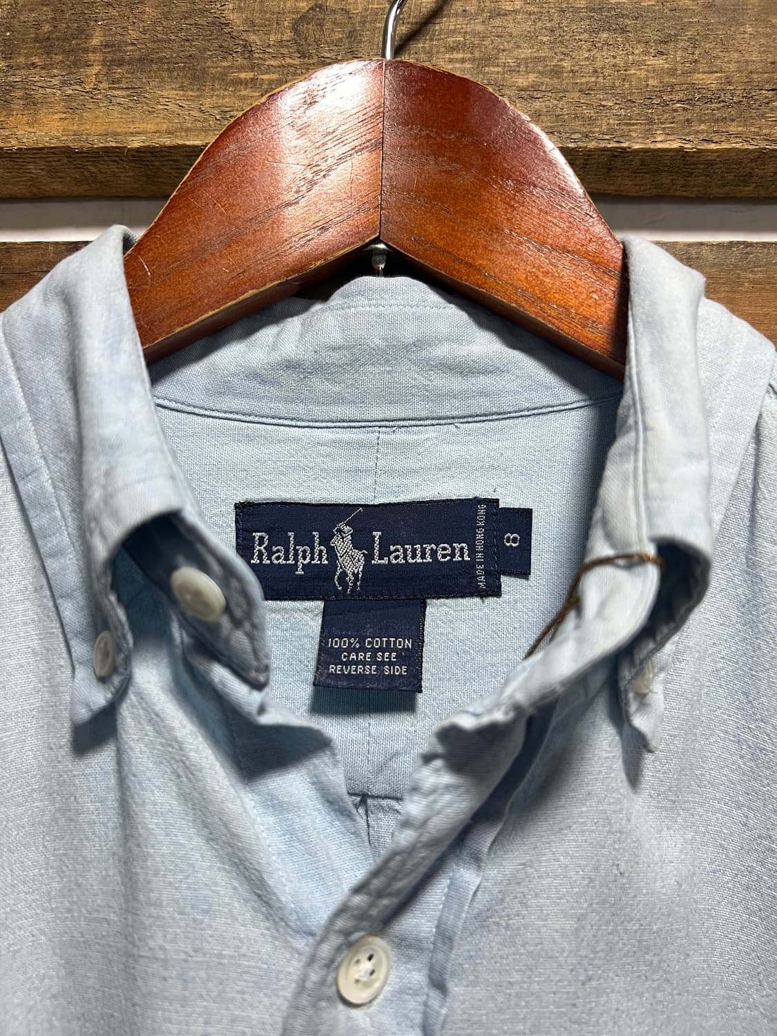 [M]90's 폴로 랄프로렌 우먼스 프레피 샴브레이 셔츠 상품이미지2