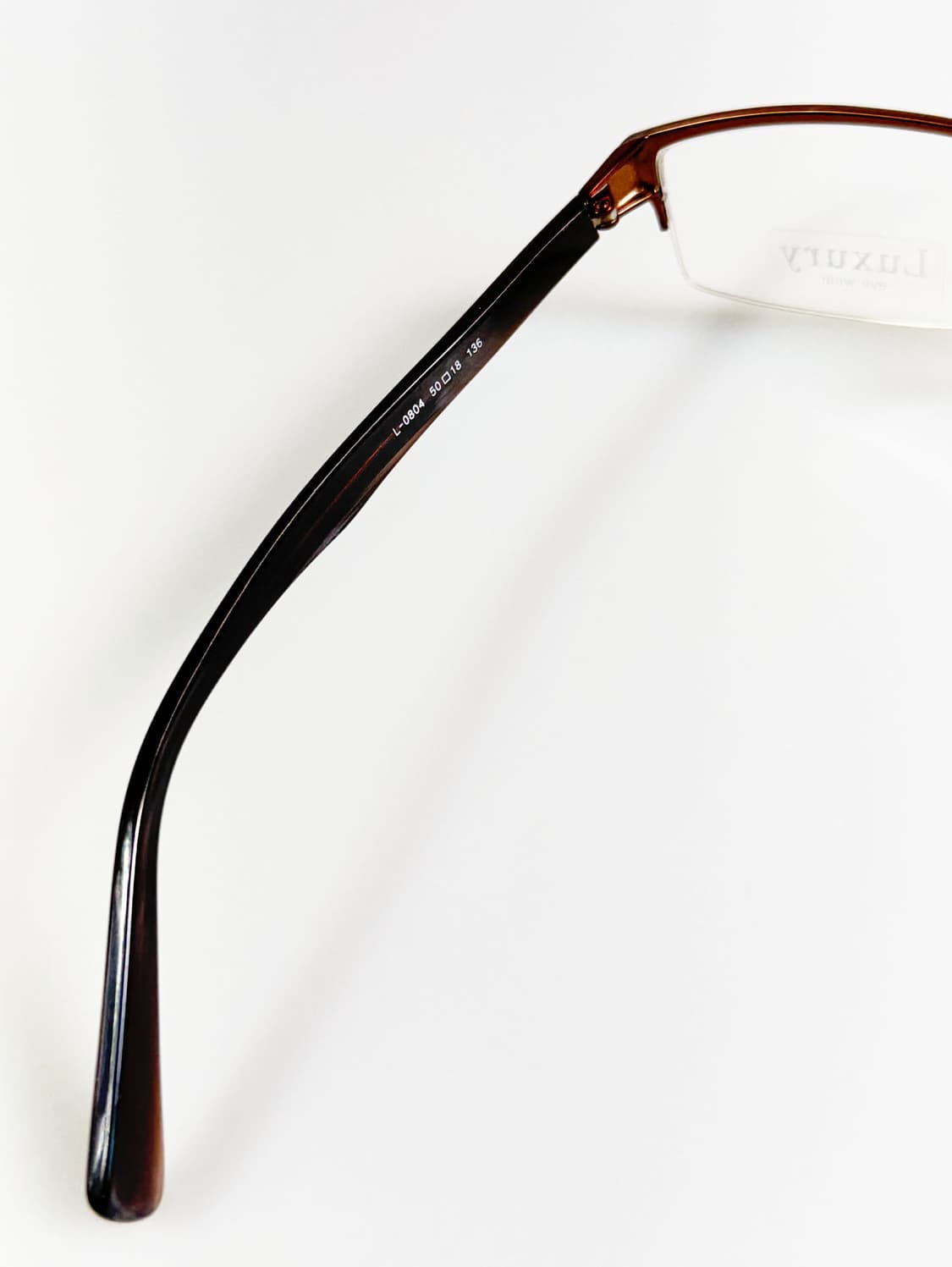 LUXURY EYEWEAR 브라운 반무테 스퀘어 메탈 빈티지 안경 상품이미지7