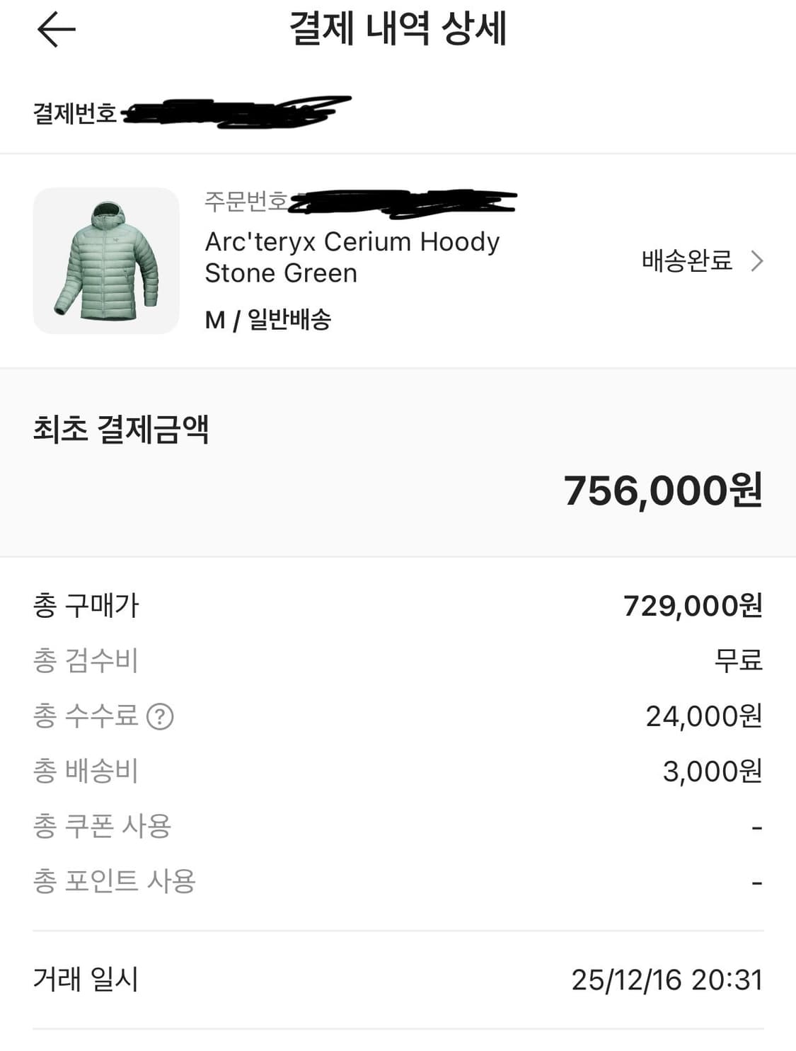 [M] 아크테릭스 세륨 후디 스톤그린 상품이미지5