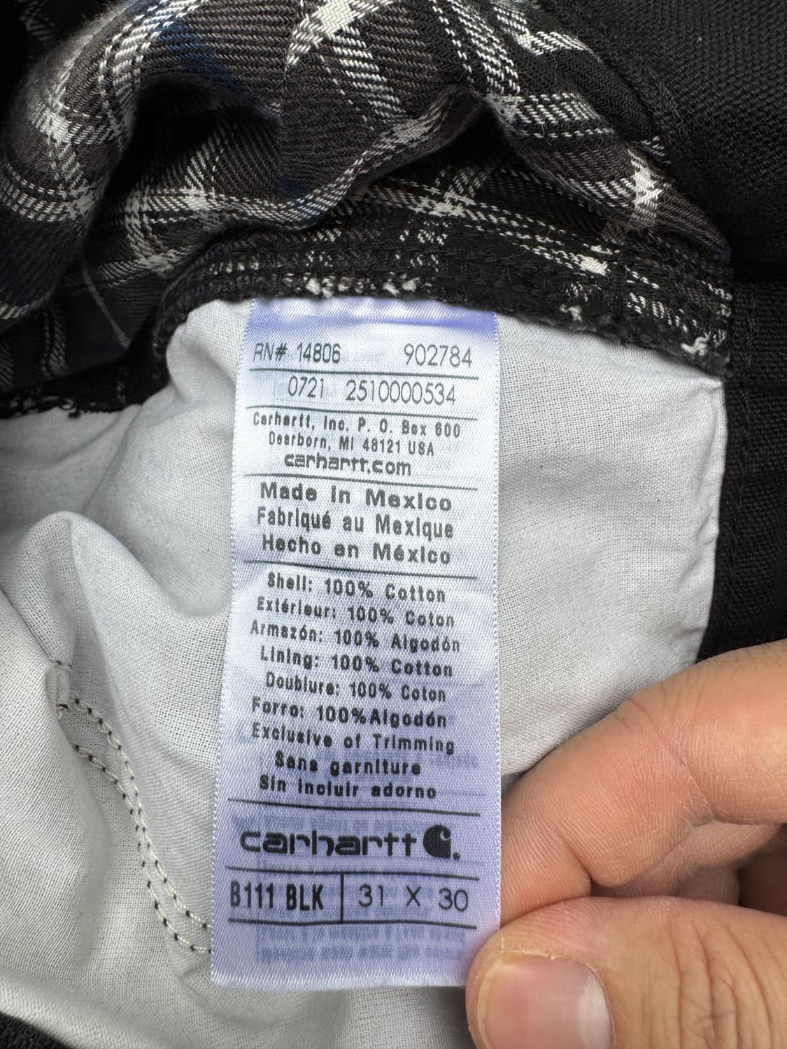 Carhartt carpenter B111 BLK 상품이미지4
