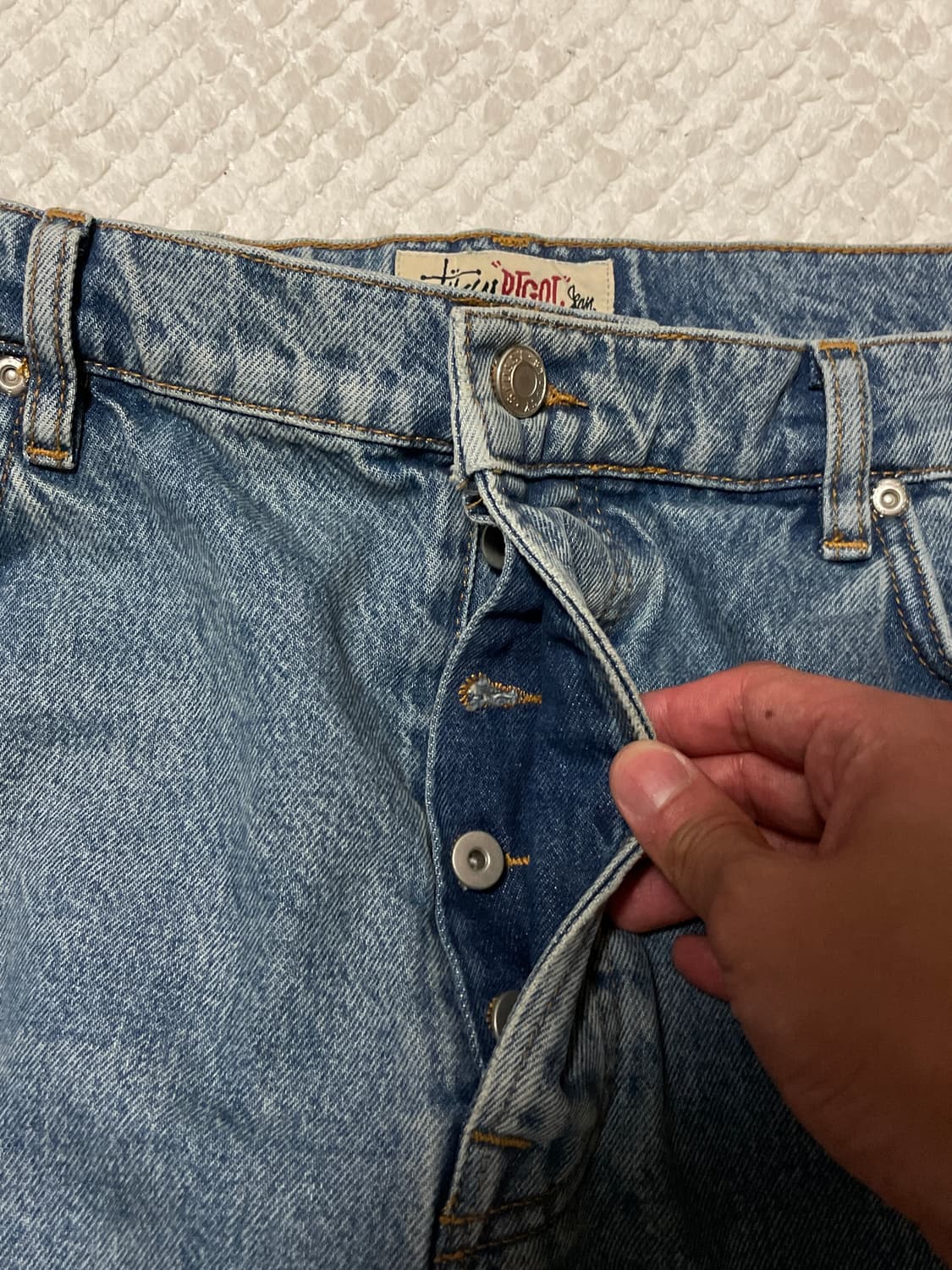STUSSY 스투시 빅올진 루즈핏 워시드 블루 데님 팬츠 상품이미지7