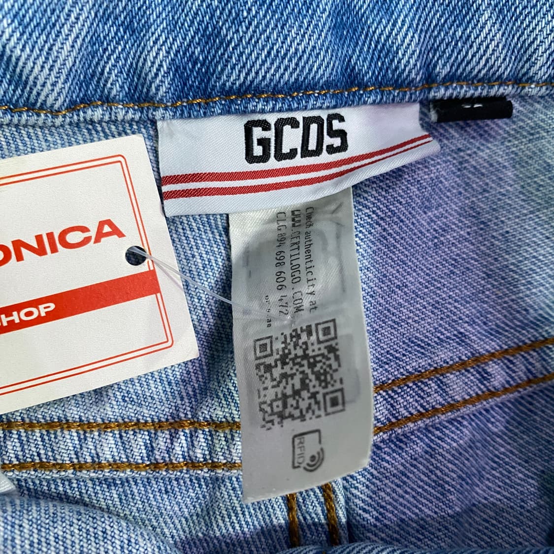 GCDS 픽셀 자수 로고 와이드 데님 팬츠 B3609 상품이미지6