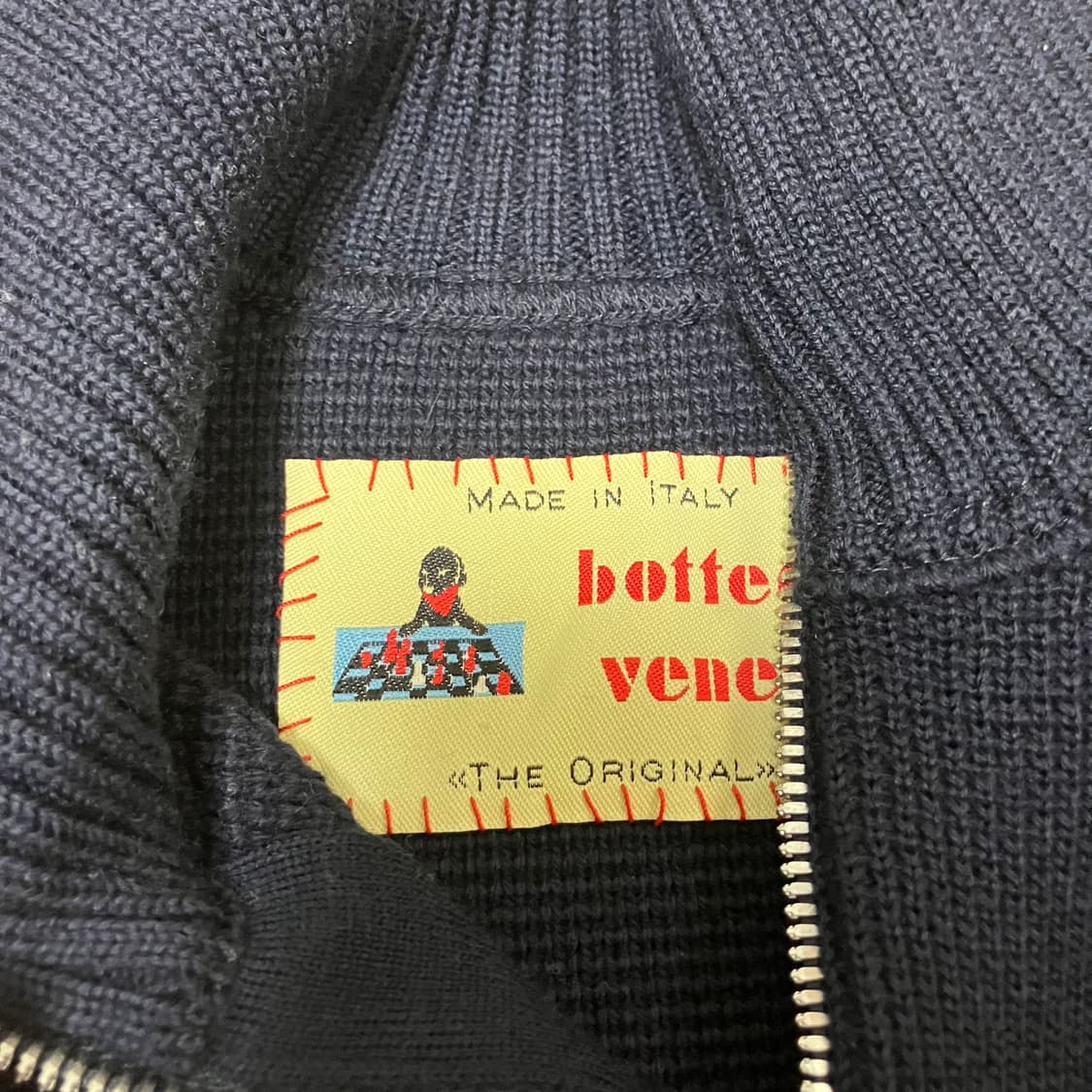 [S] 보테가베네타 하프 울 집업 네이비 상품이미지4