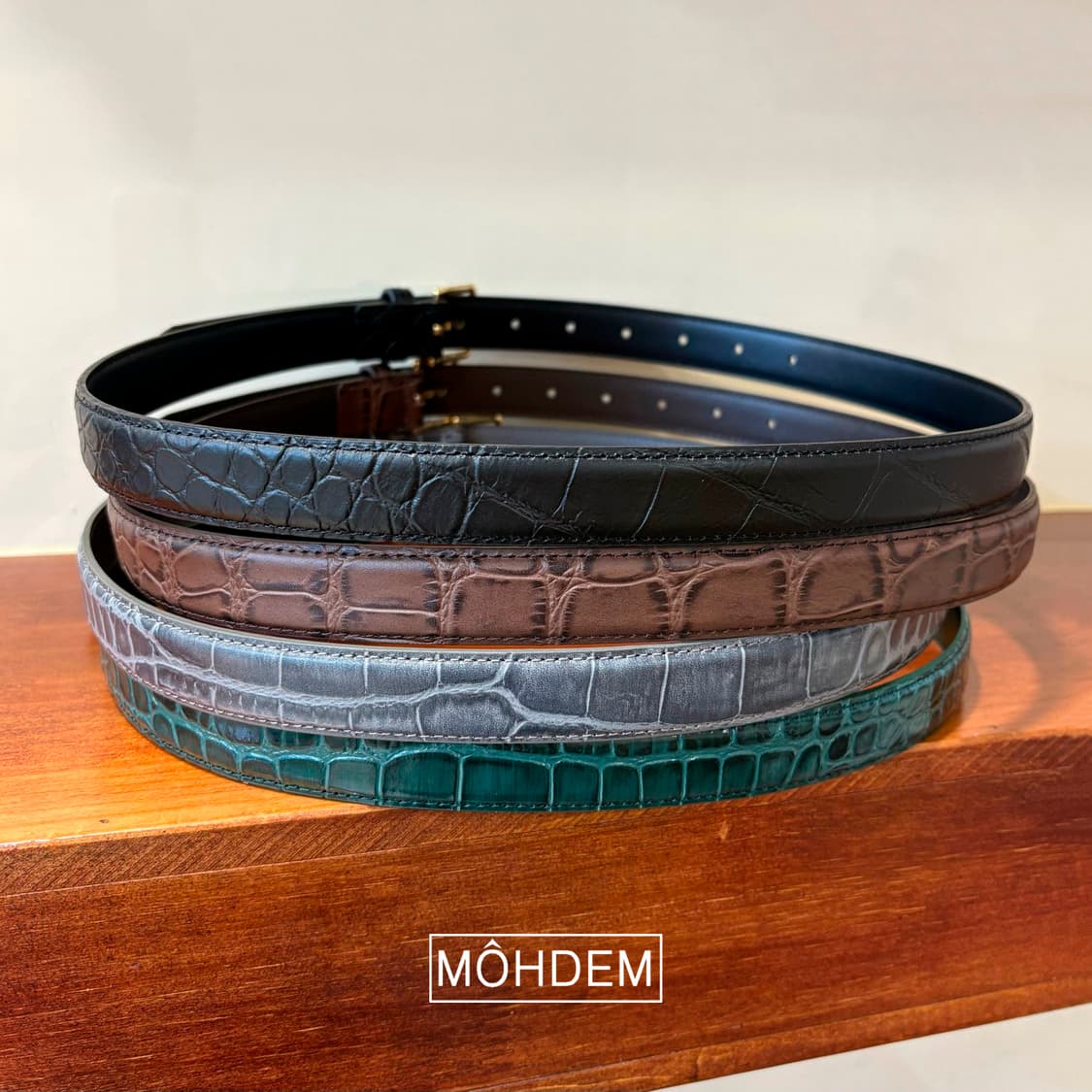 [Unisex] 크로커 레더 골드 벨트 상품이미지5