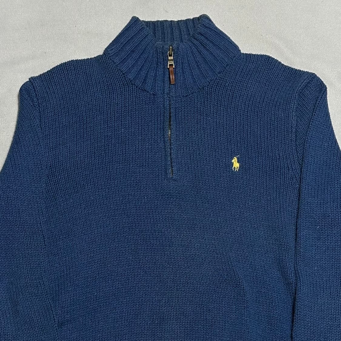 M 폴로랄프로렌 옐로우 포니 코튼 반집업 니트 상품이미지1