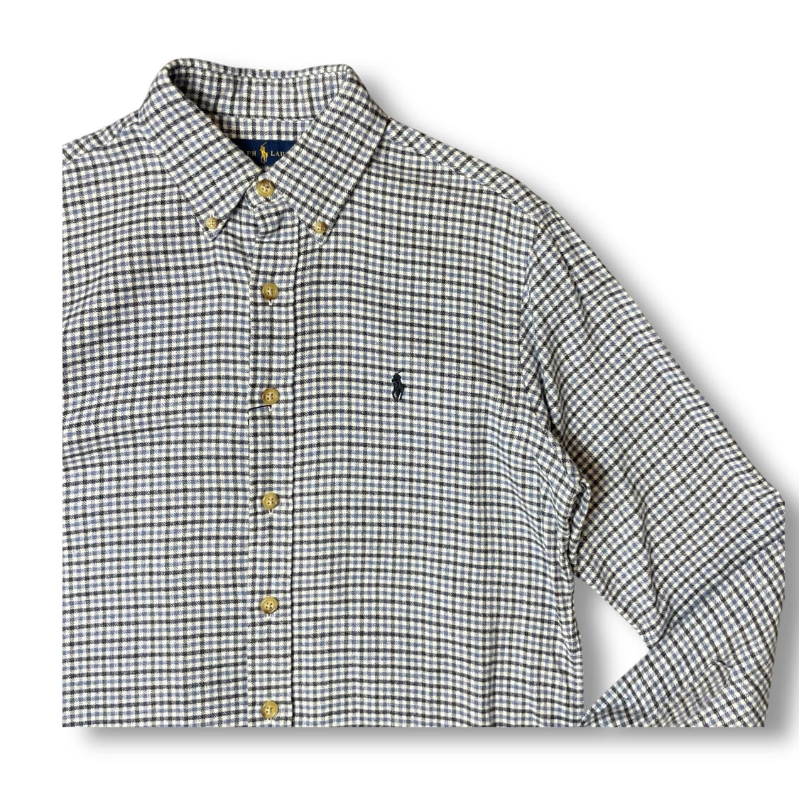 폴로 랄프로렌 블루체크 클래식핏 플란넬 긴팔 셔츠 상품이미지3