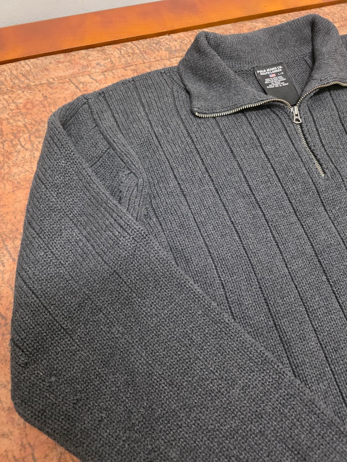 폴로 진스 코튼 반집업 니트 L 상품이미지7