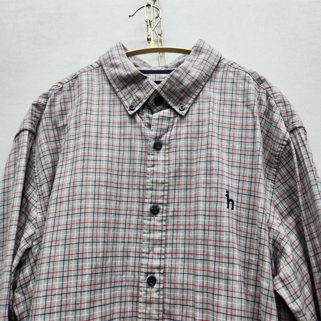 헤지스 로고 멀티컬러 체크 셔츠110(XL) 상품이미지2