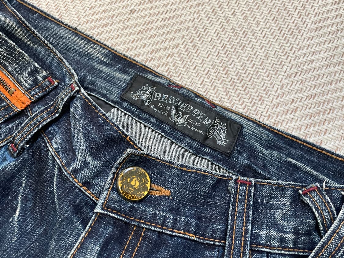 레드페퍼 빈티지 워싱 크로커다일 큐빅 데님팬츠 J04033 상품이미지4