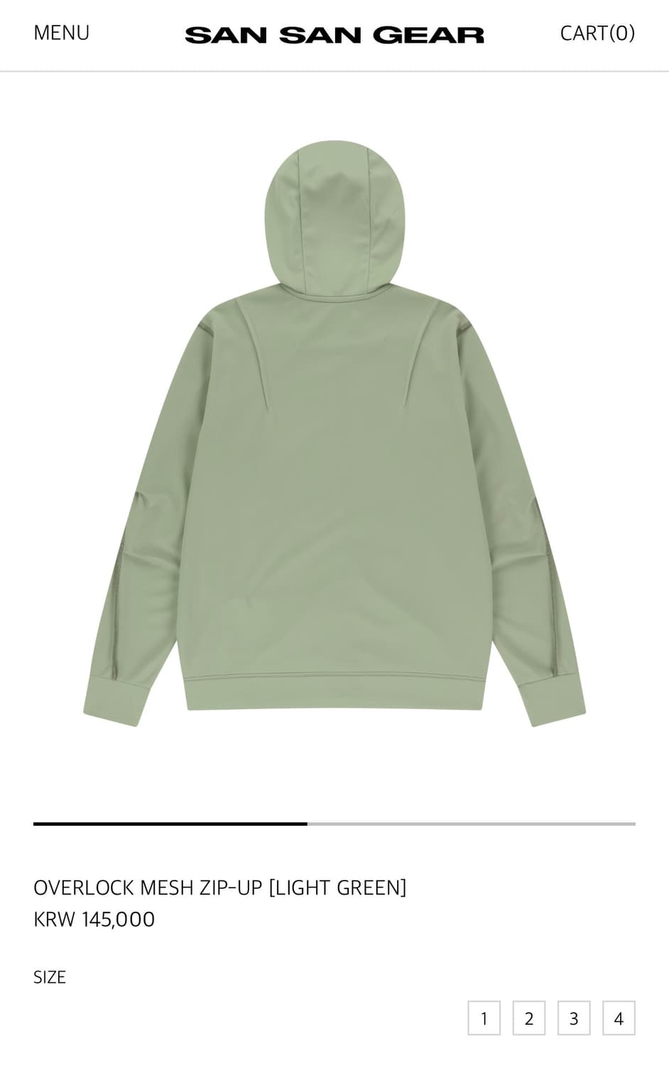 산산기어 OVERLOCK MESH ZIP-UP [LIGHT GREEN] 상품이미지2