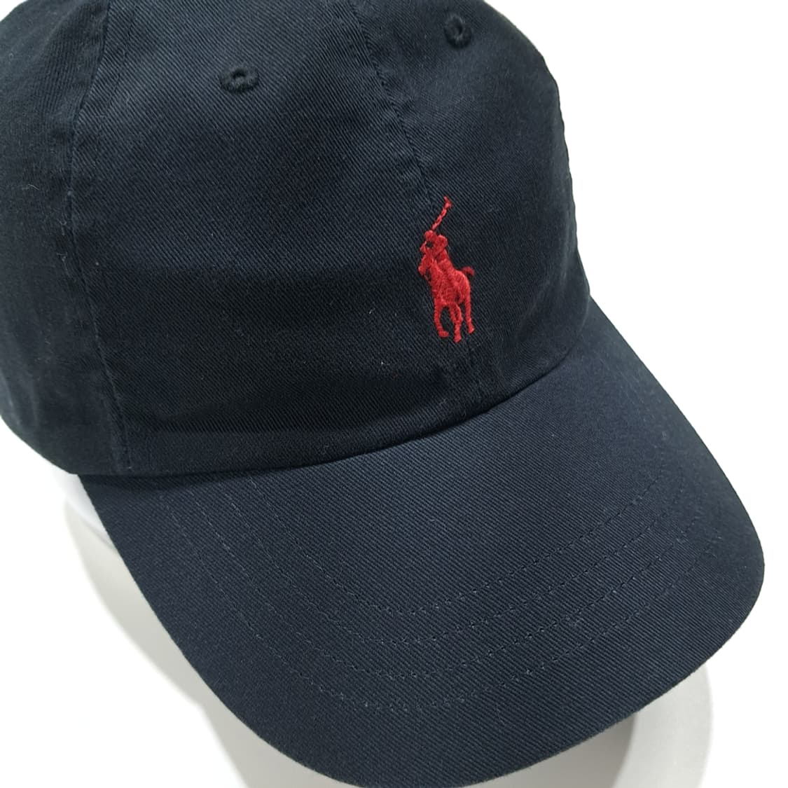 CL838 폴로 레드포니 블랙 볼캡 모자 상품이미지1