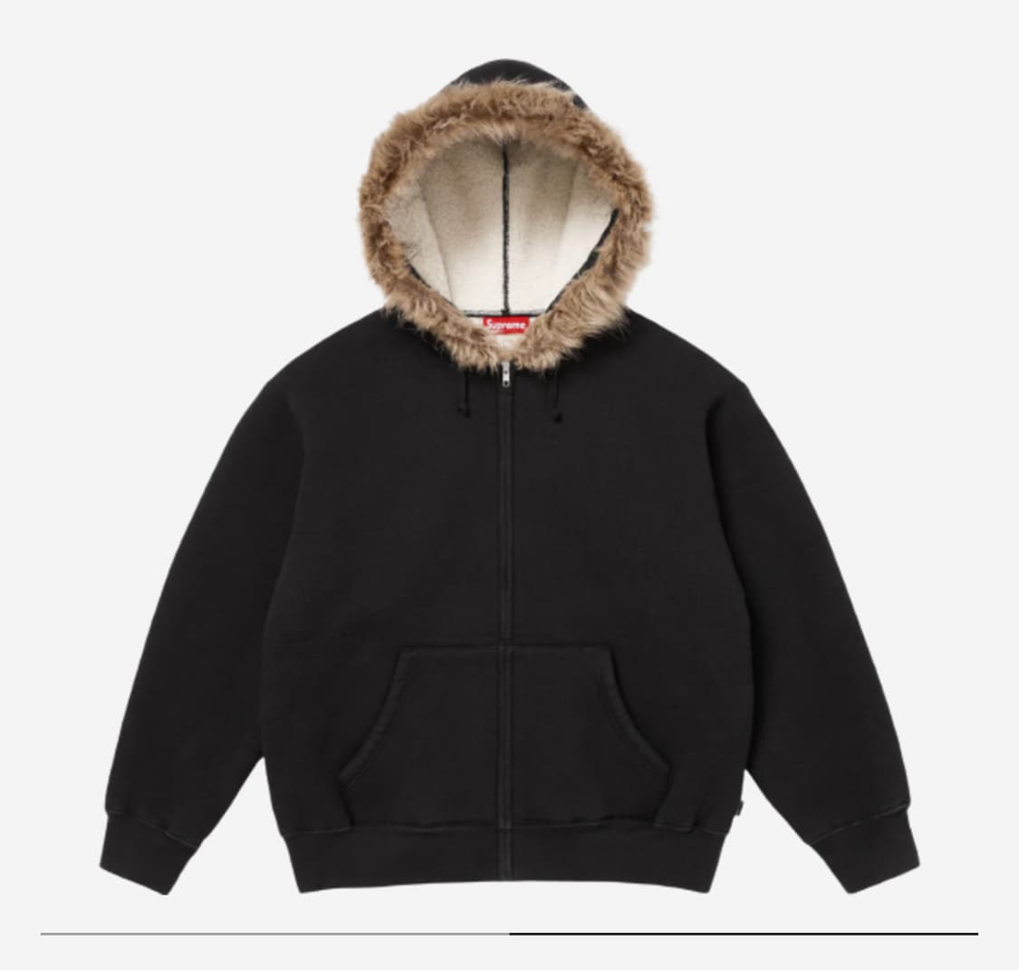 슈프림 포우 퍼 집업 후드 블랙 - 25FW  상품이미지2