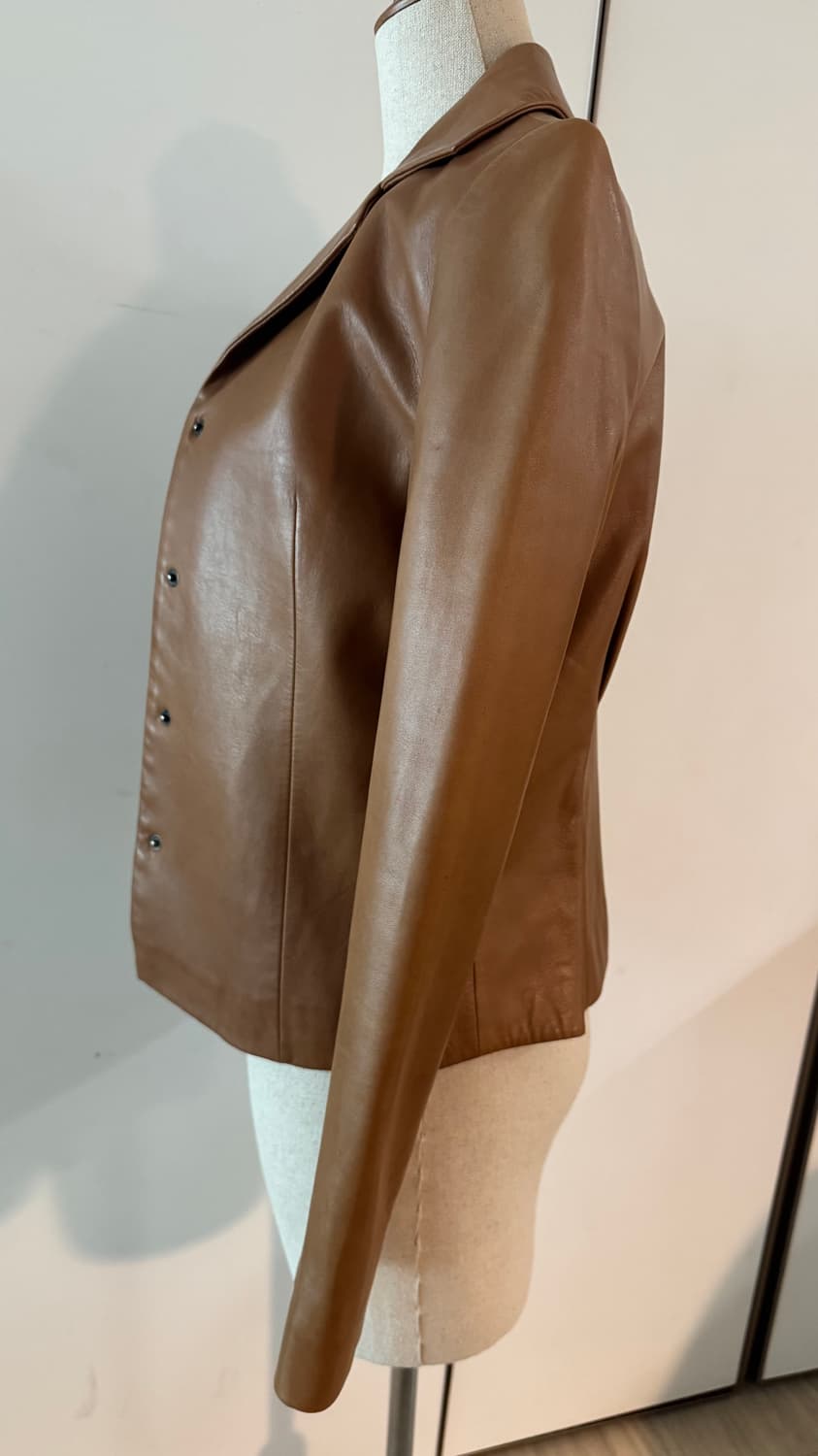 TIME 양가죽 여성 가죽 브라운 자켓  상품이미지3