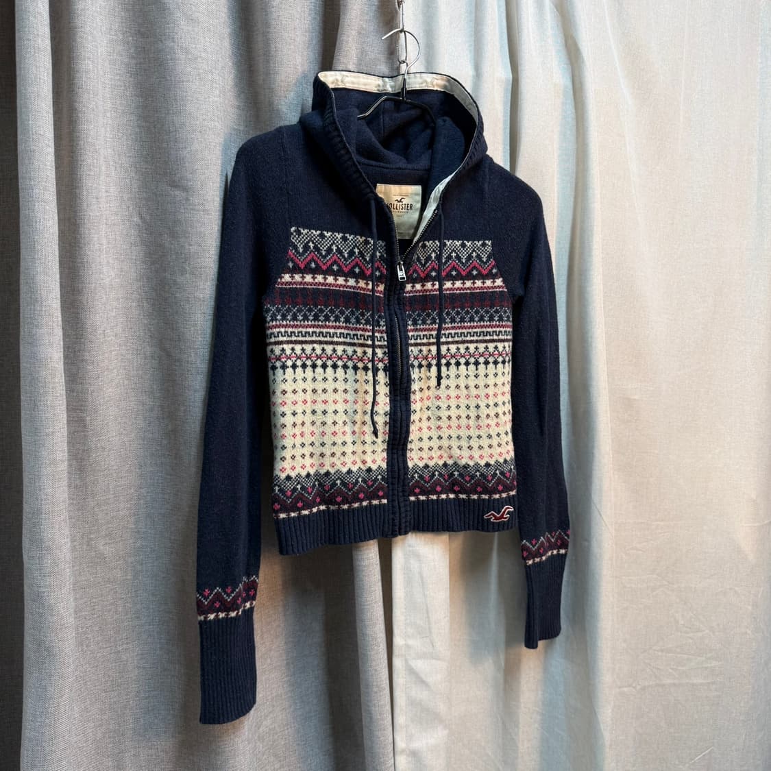 [S] 홀리스터 여성 숏 크롭 니트 후드집업 상품이미지1