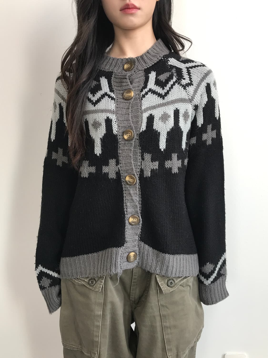 ehka sopo Pattern Knit Cardigan 상품이미지2
