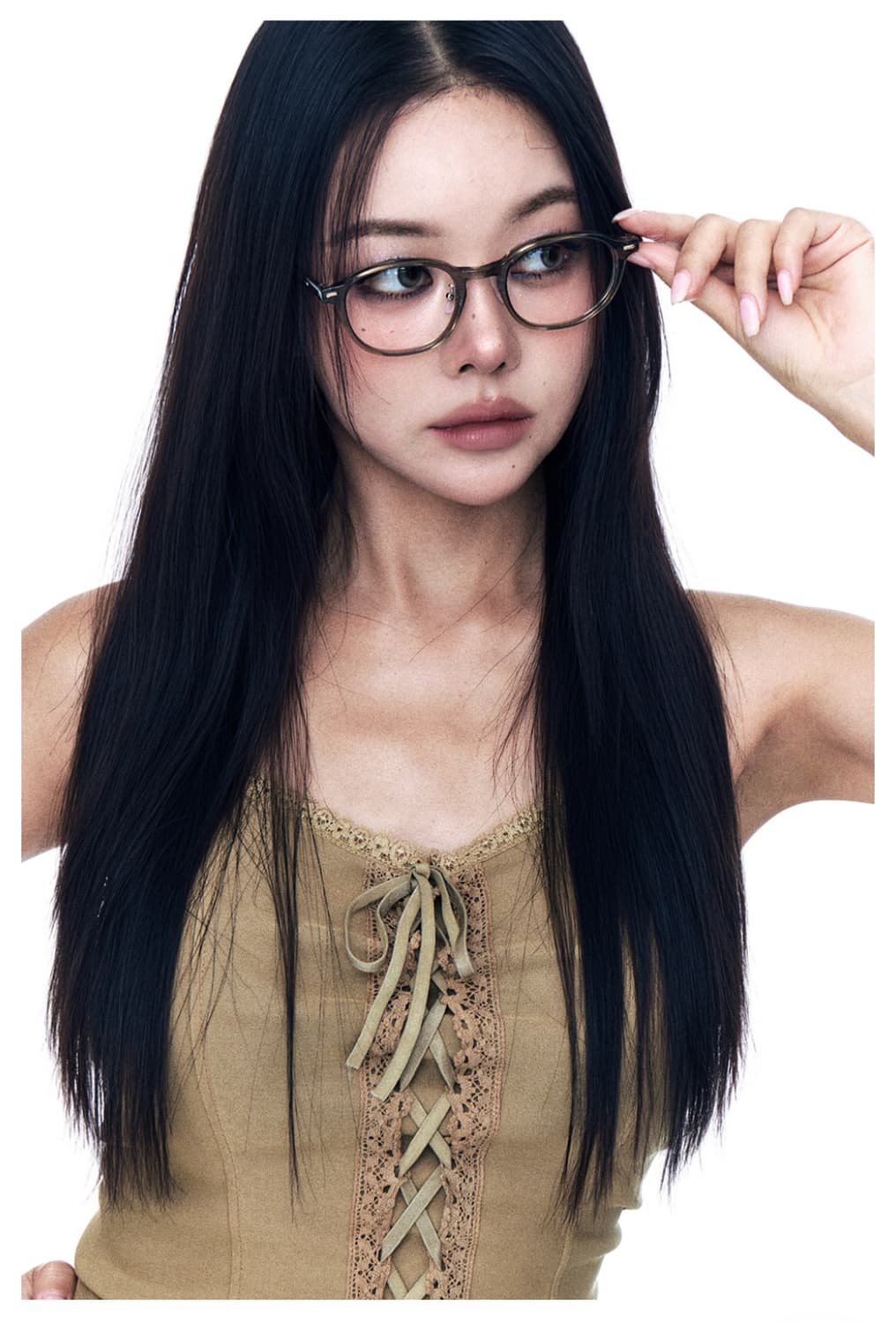 헤이효 조효진 옆광대 소멸 안경테 블랙 카키 일괄판매 상품이미지3