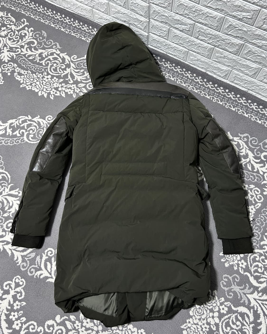 시스템 다운 필 레더 패치 코트  상품이미지5