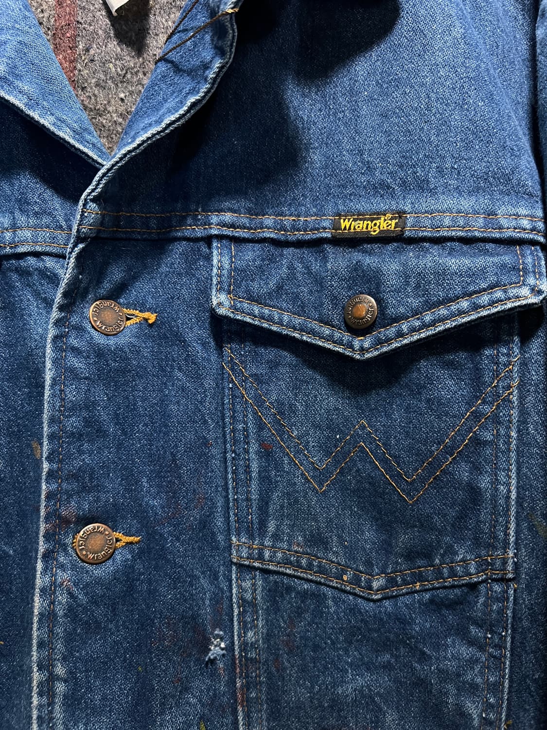 [XL]90's 랭글러 USA Made 블랭킷 라이닝 데님 트러커 자켓 상품이미지3
