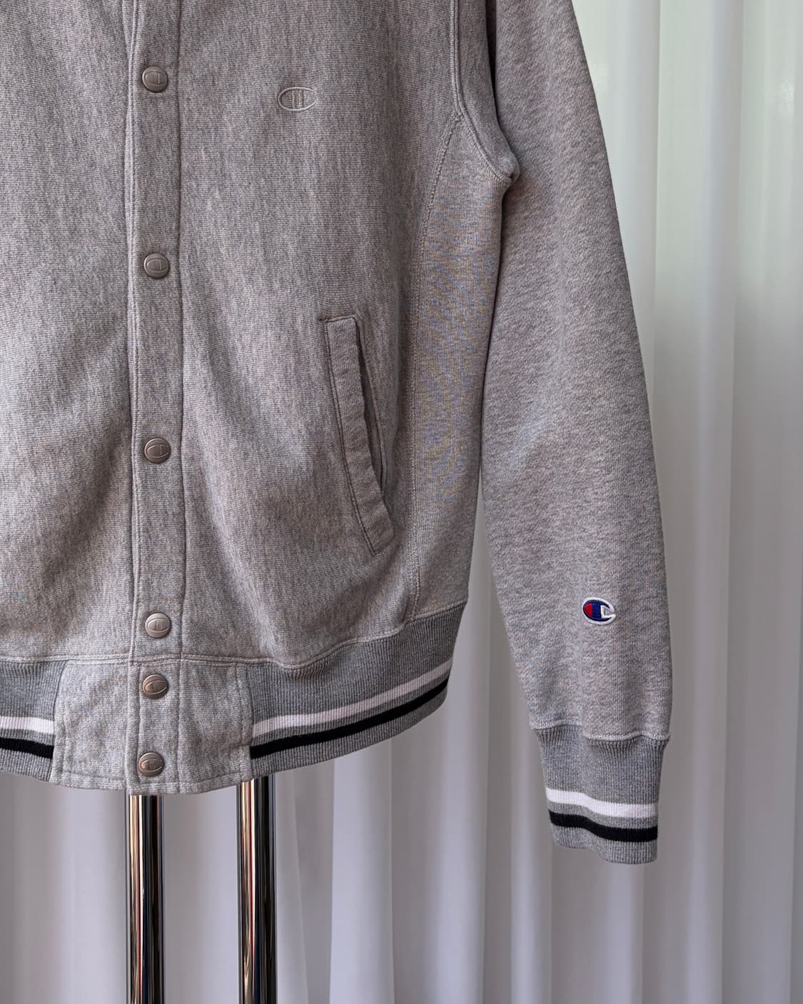 [M]챔피온 리버스위브 코튼 스냅 바시티 자켓 상품이미지5