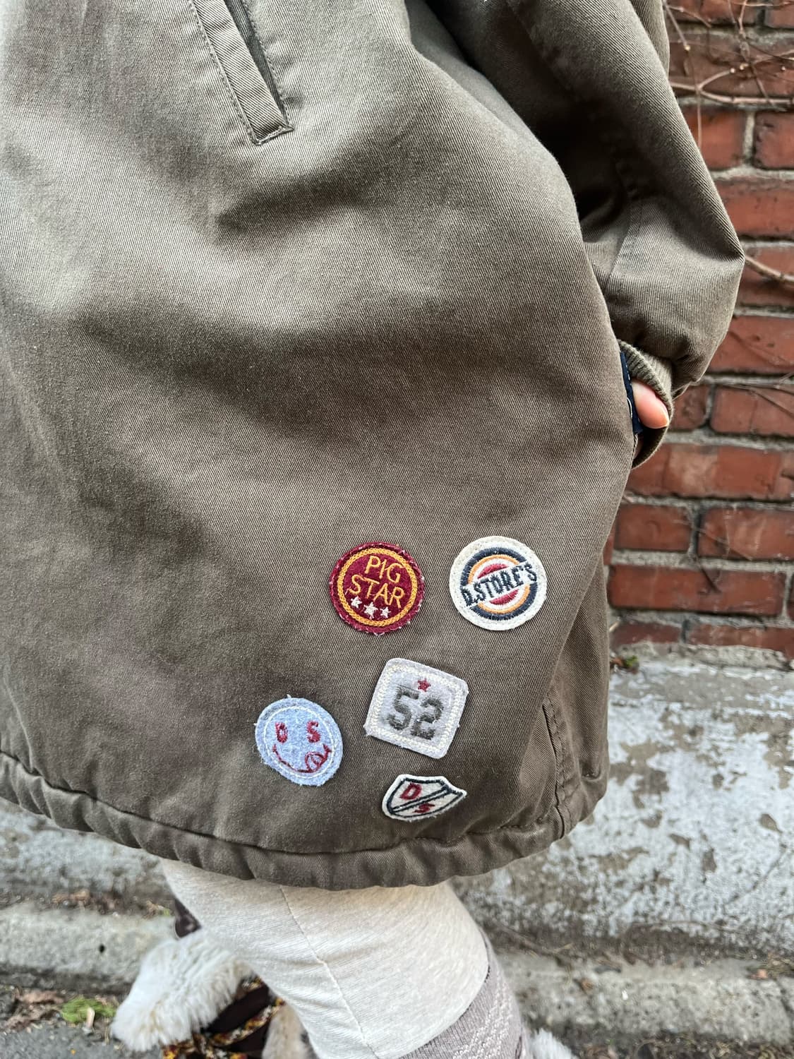 drugstores 카키 양털 후드 야상 아우터 상품이미지5