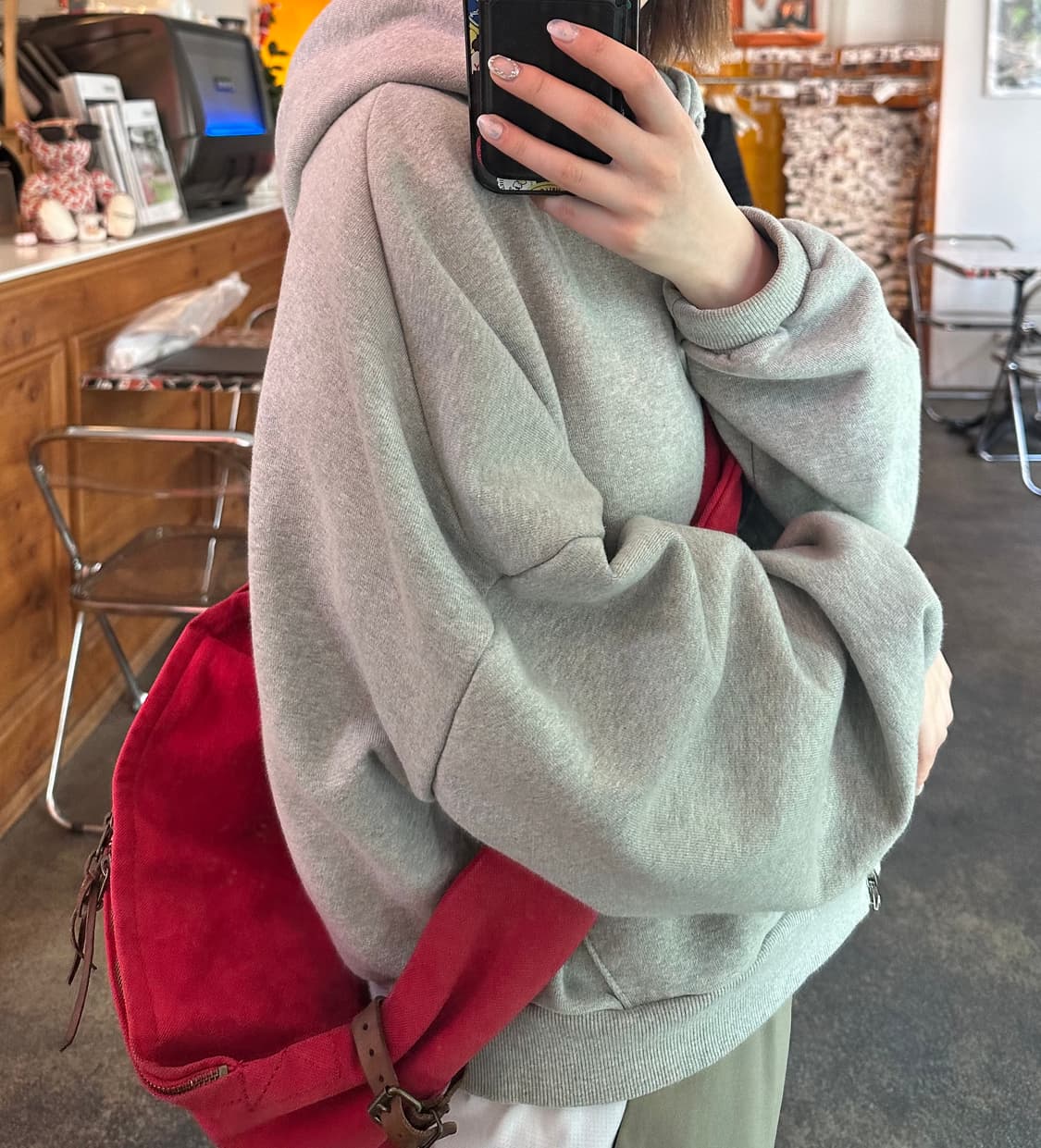 (착샷o) Kaital 캐피탈 No.6 캔버스 스누프킨 백 레드 상품이미지6