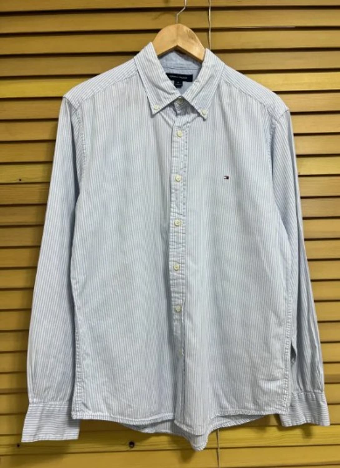 타미힐피거 남성 블루 스트라이프긴팔셔츠 M 상품이미지2