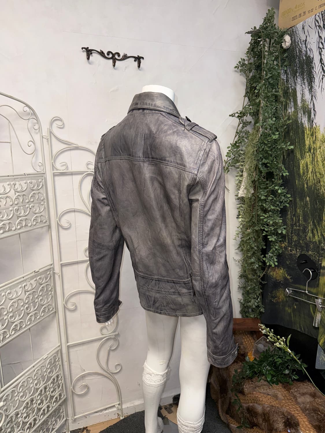 DIESEL aging gray lamb skin double jk 상품이미지10