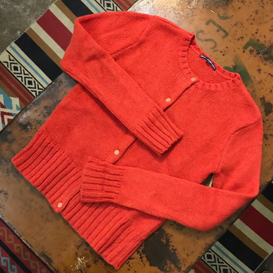 폴로랄프로렌 다크 오렌지 헤비 울 라운드넥 가디건 여성 55  상품이미지2