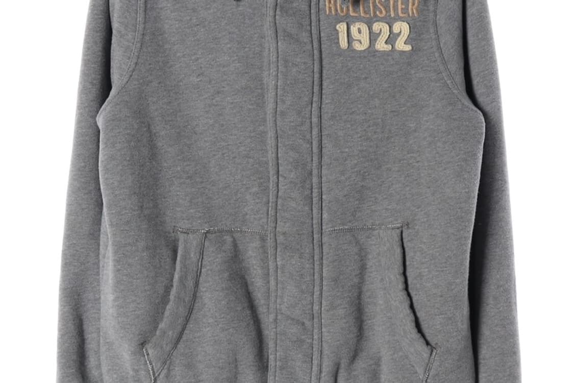 홀리스터 1922 자수 퍼 트리밍 후드 집업 그레이 M 상품이미지5