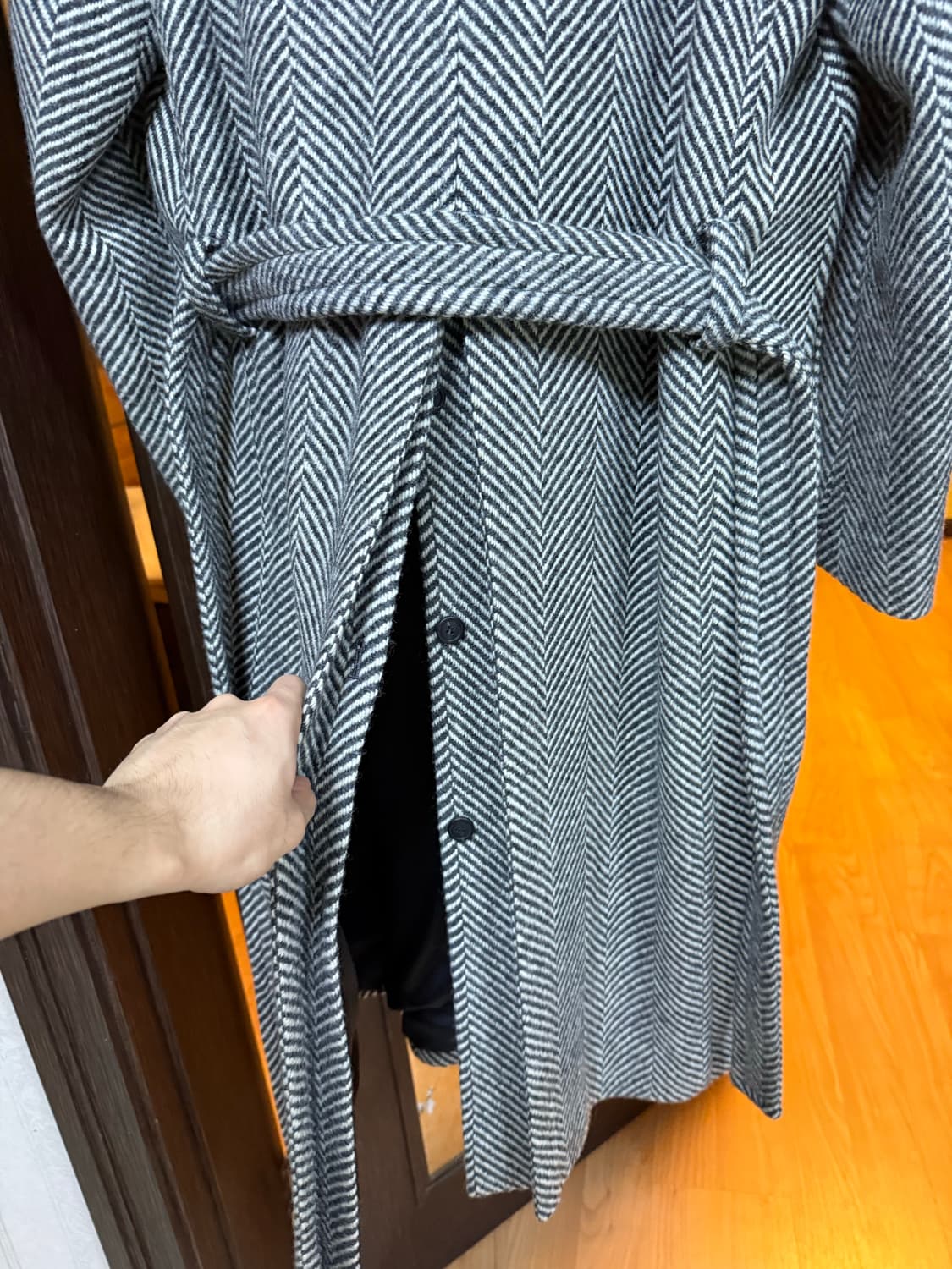 타임 20주년 헤링본 코트 95사이즈 상품이미지4