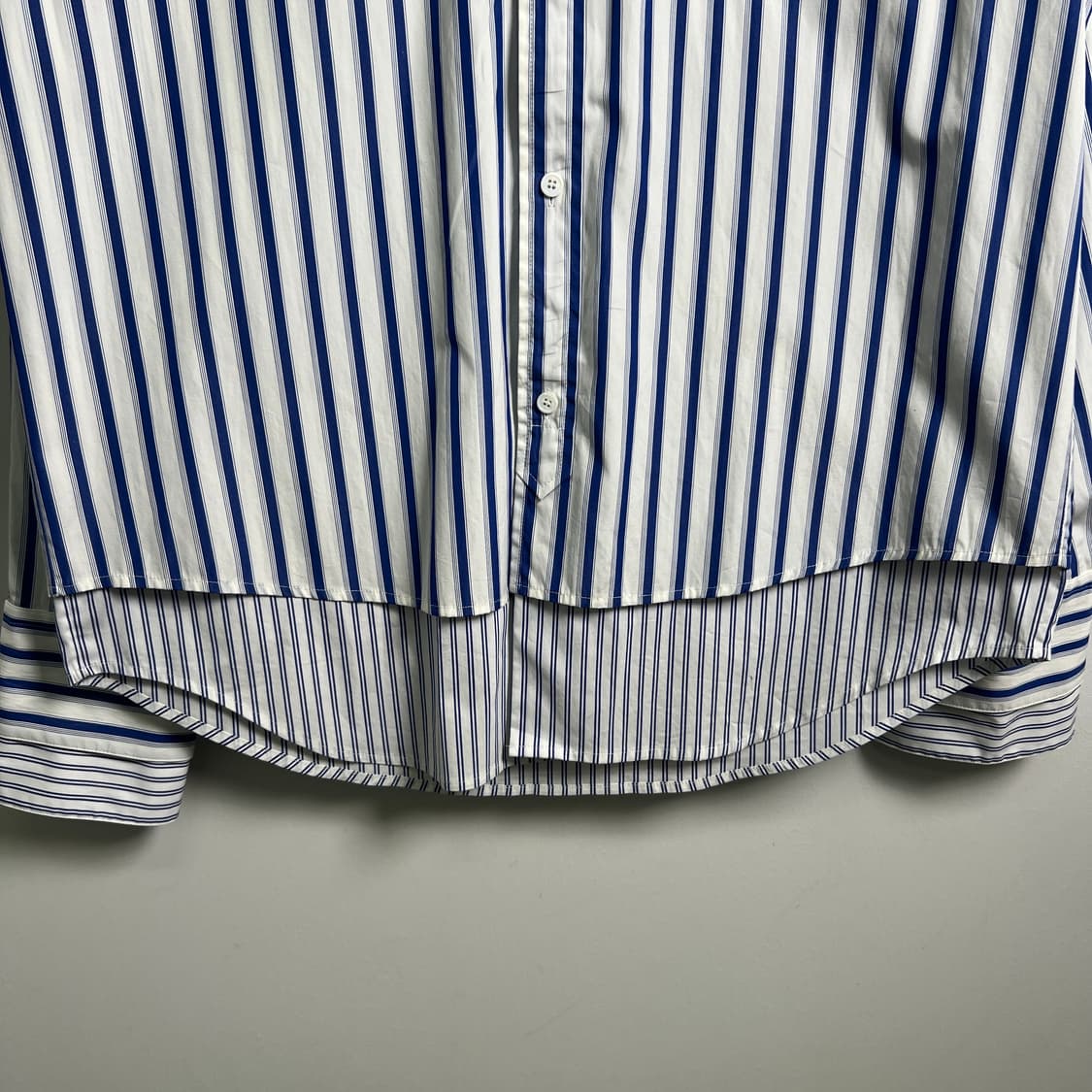 솔리드옴므 레이어드 블루 스트라이프 셔츠 48 상품이미지5