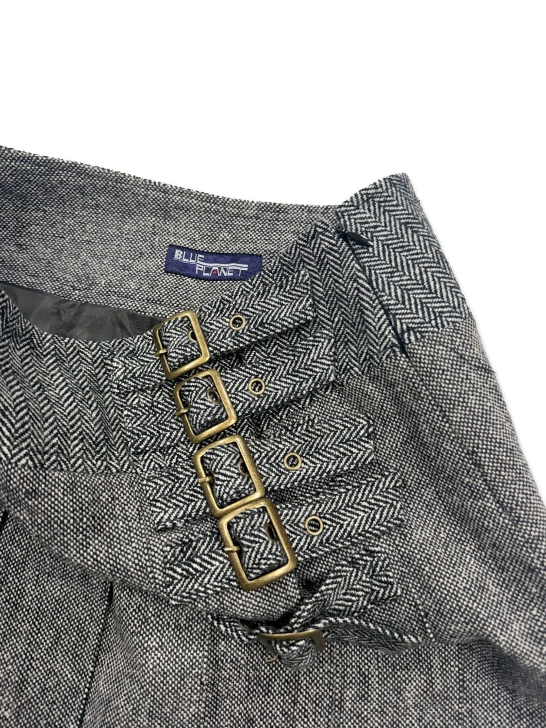 빈티지 그레이 버클 플리츠 미니 스커트 상품이미지3