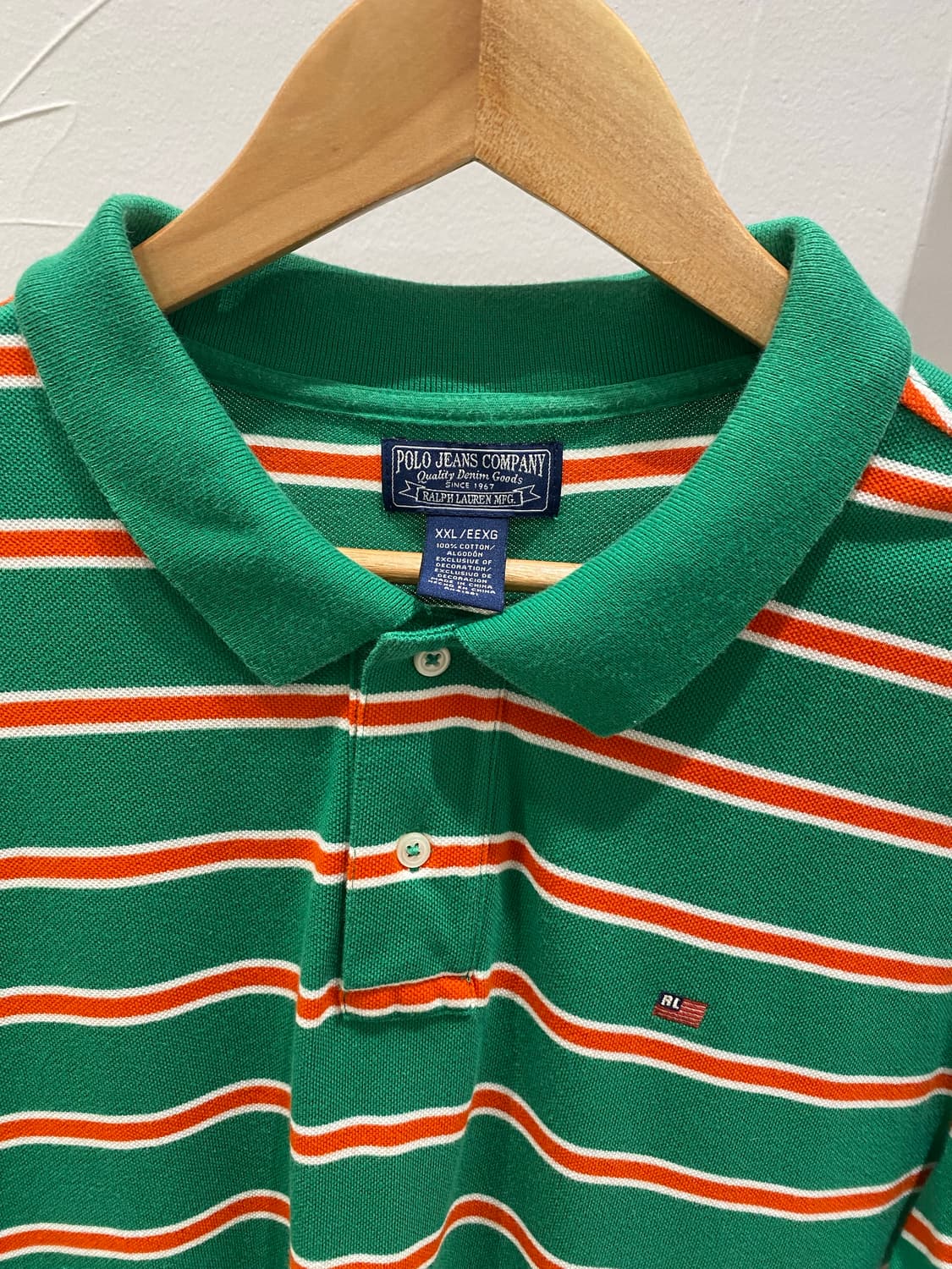 폴로 진스 90’s 럭비 성조기 오렌지,그린 xxl 상품이미지4