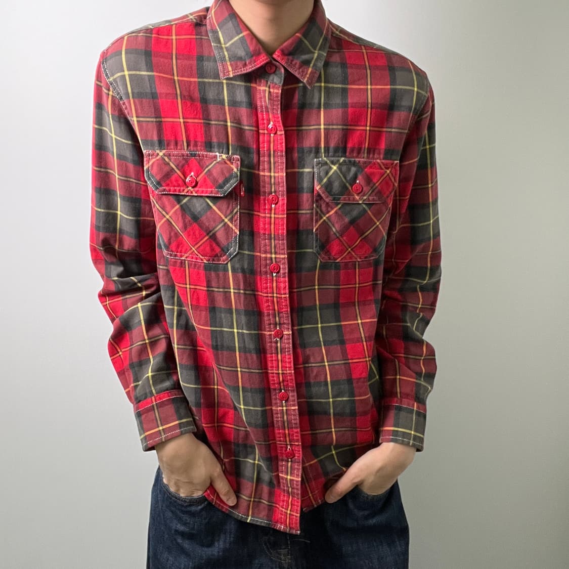 Levis 리바이스 빈티지 웨스턴 체크 셔츠 L 상품이미지1