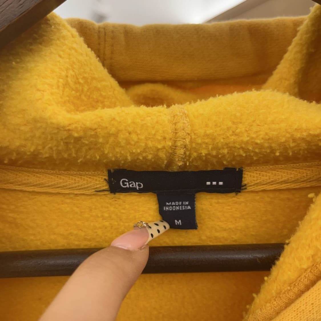 갭 빈티지 레트로 Y2K 머스타드 옐로우 약기모 후드티 M C09586 상품이미지5
