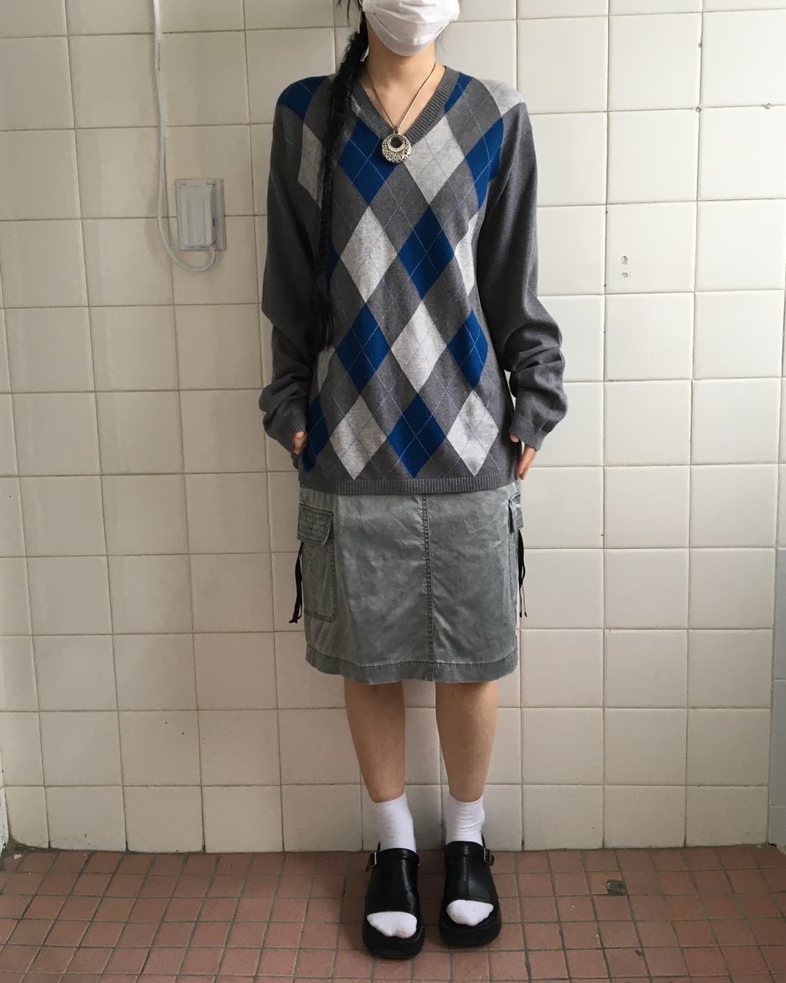 argyle pattern knit 상품이미지4