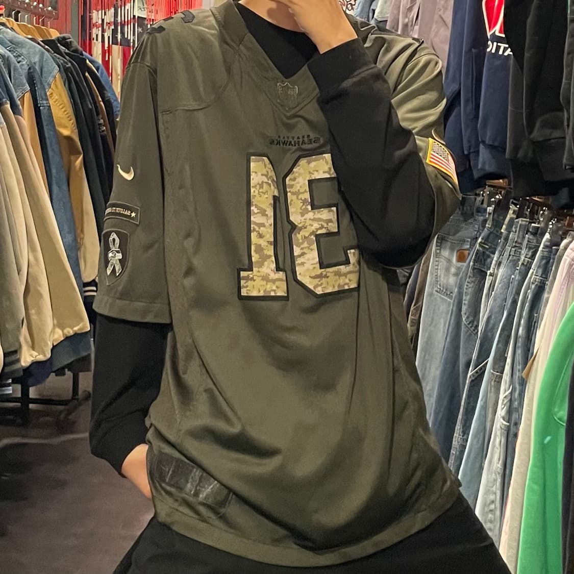 [IM] NFL SEAHAWKS No.31 CHANCELLOR 카키 반팔 상품이미지3