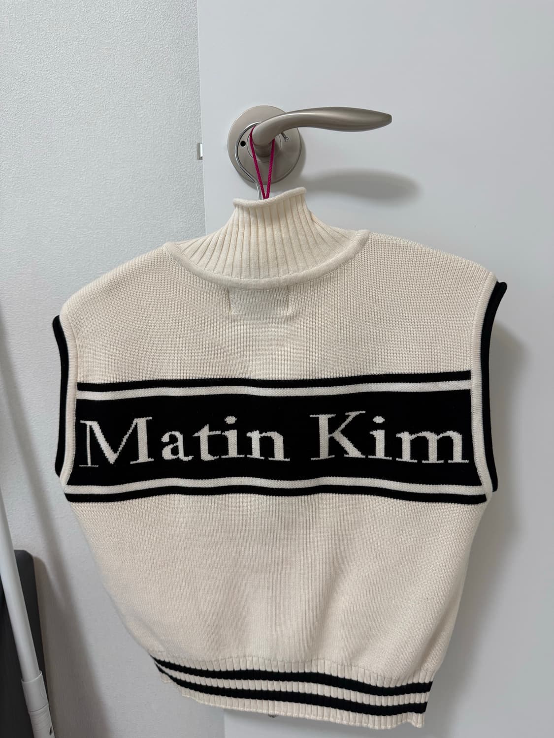 마뗑킴 니트 집업 조끼 아이보리 s 상품이미지2